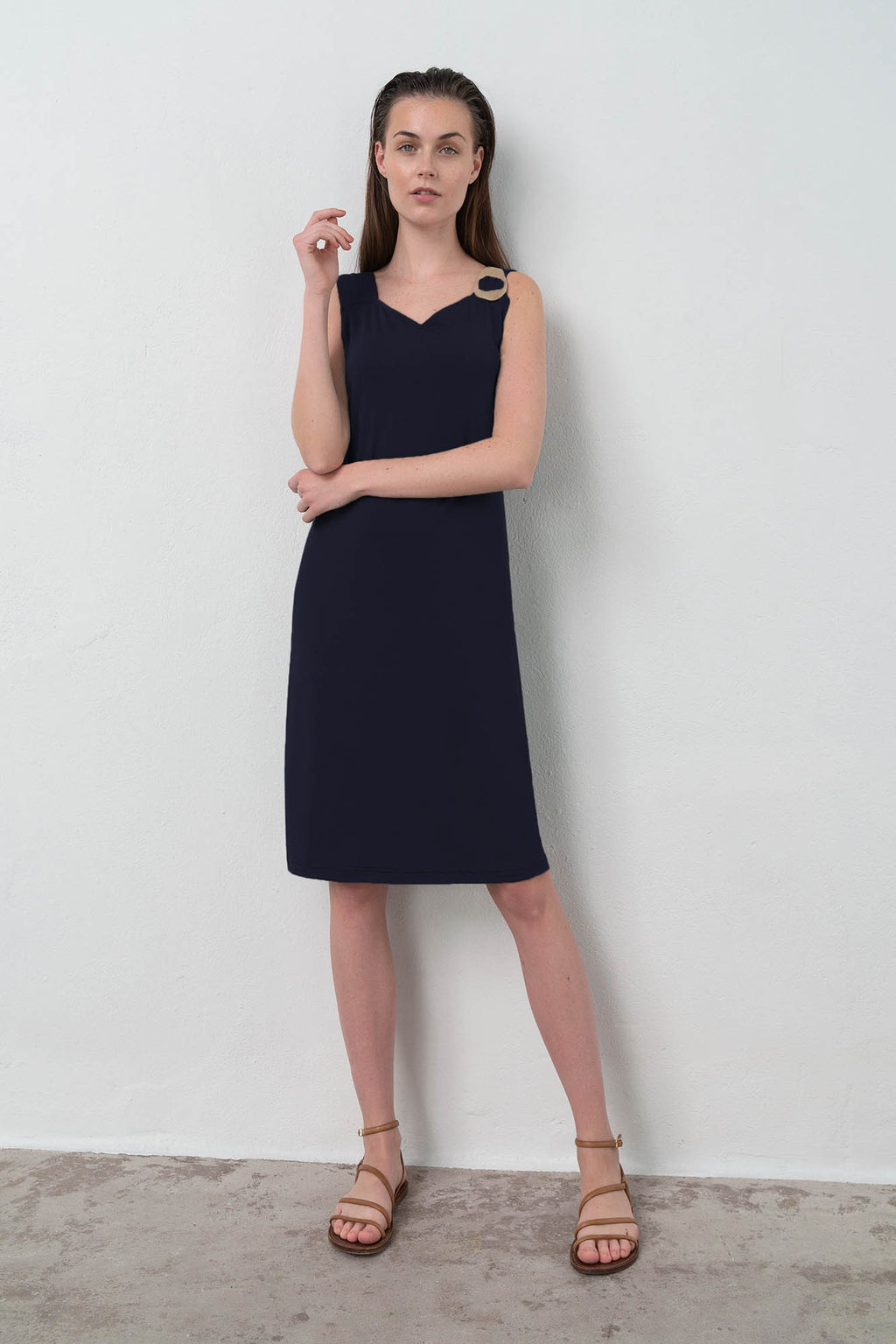 Vamp - Μονόχρωμο Αμάνικο Φόρεμα