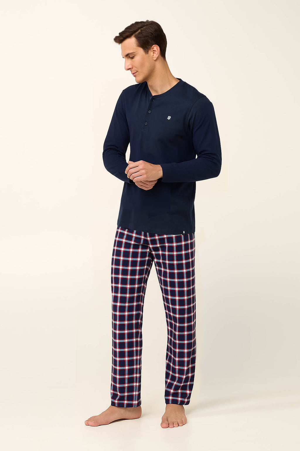 Vamp - Βαμβακερή Ανδρική Πυτζάμα με Πατιλέτα