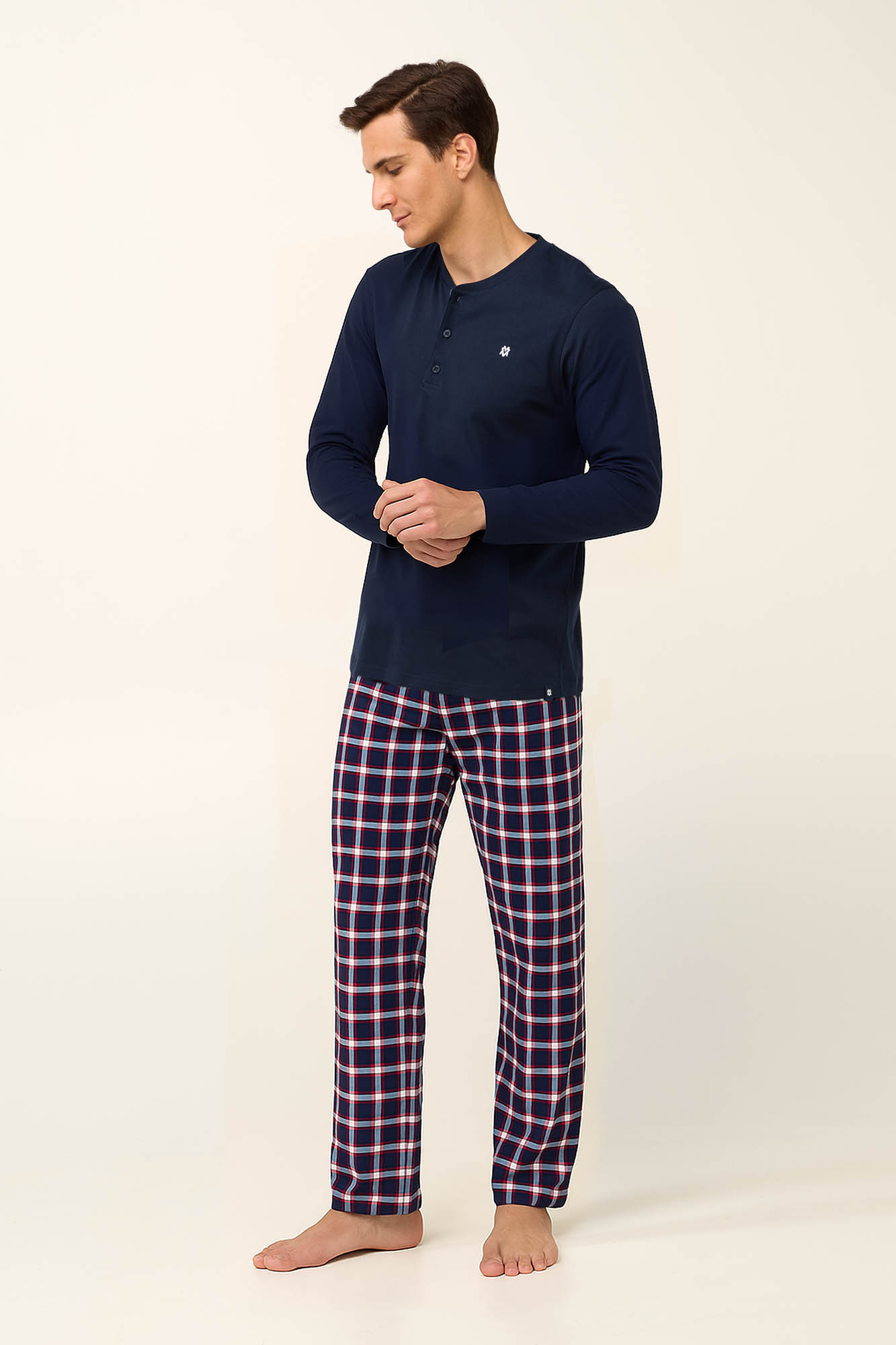 Vamp - Βαμβακερή Ανδρική Πυτζάμα με Πατιλέτα