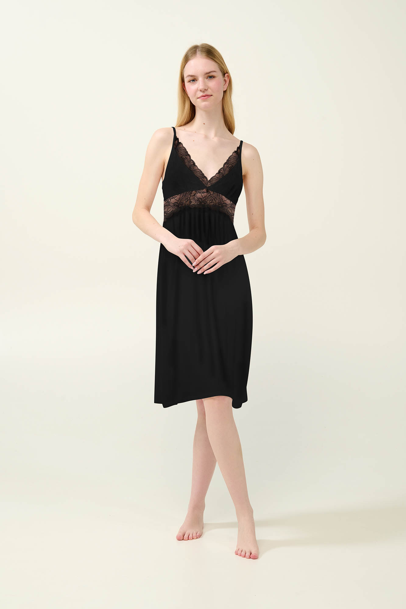 Vamp - Νυχτικό Micromodal με Δαντέλα