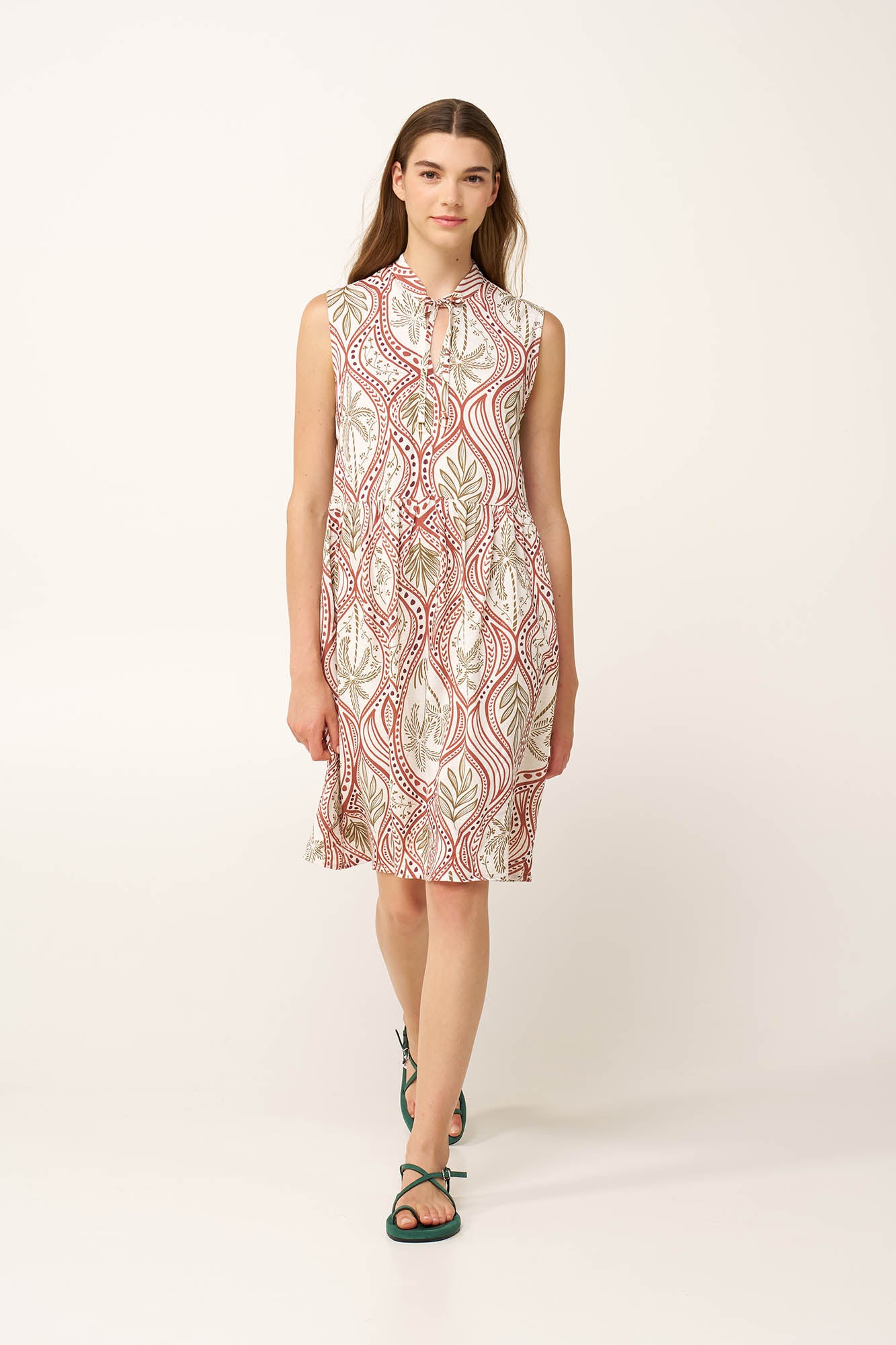 Vamp - Γήινο Καλοκαιρινό Φόρεμα από Ποπλίνα