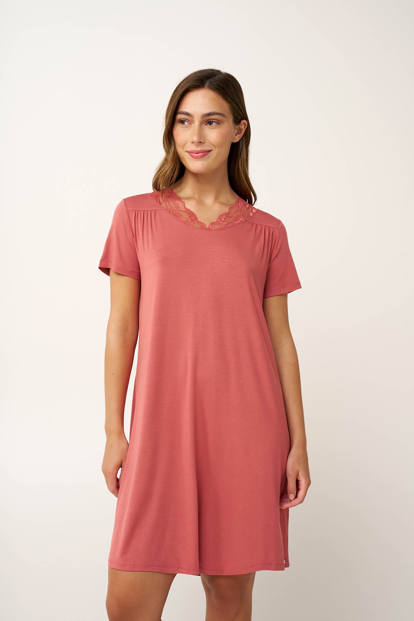 Vamp - Νυχτικό Micromodal με Σούρες