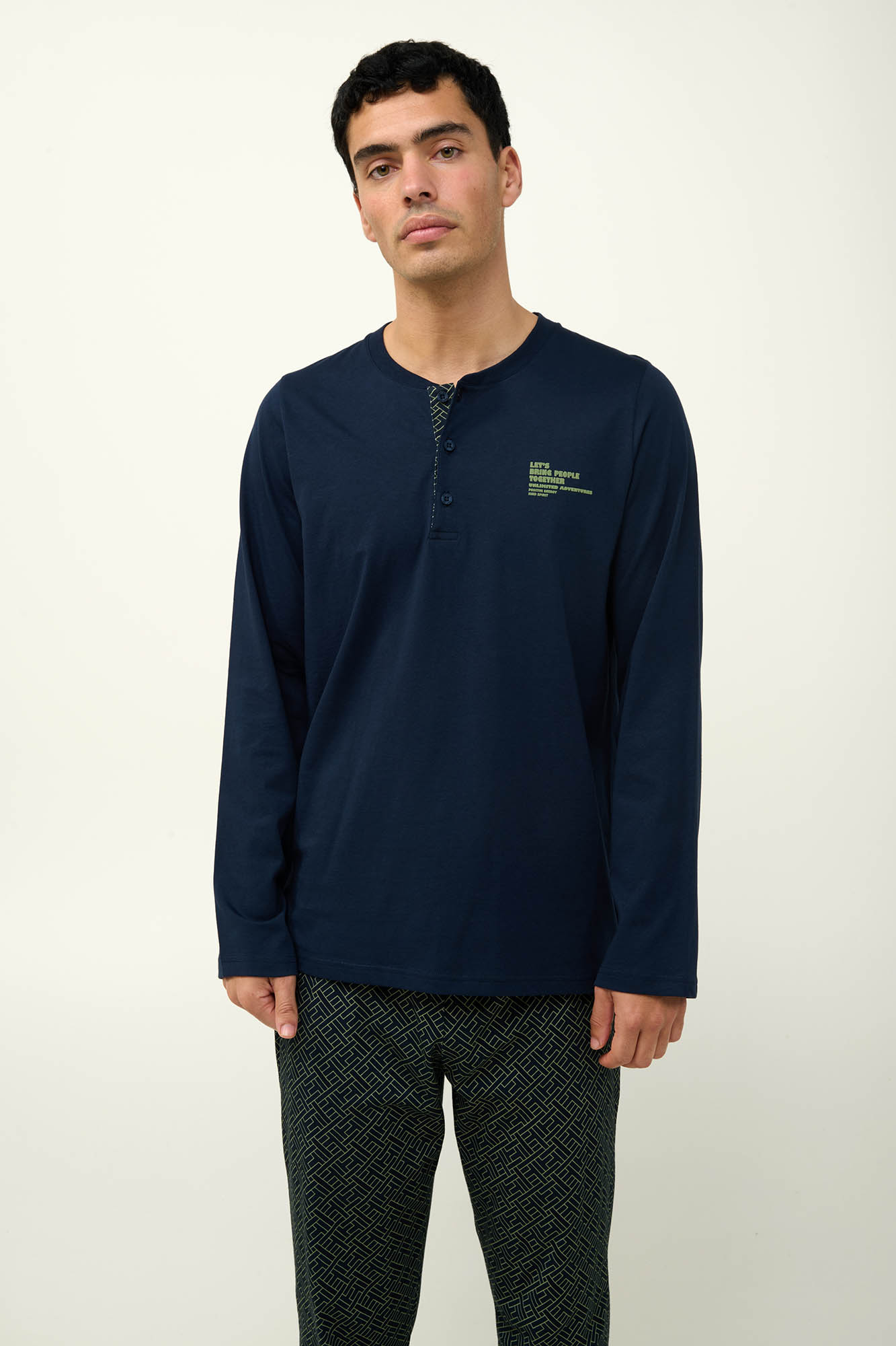 Vamp - Ανδρική Βαμβακερή Πυτζάμα με Πατιλέτα