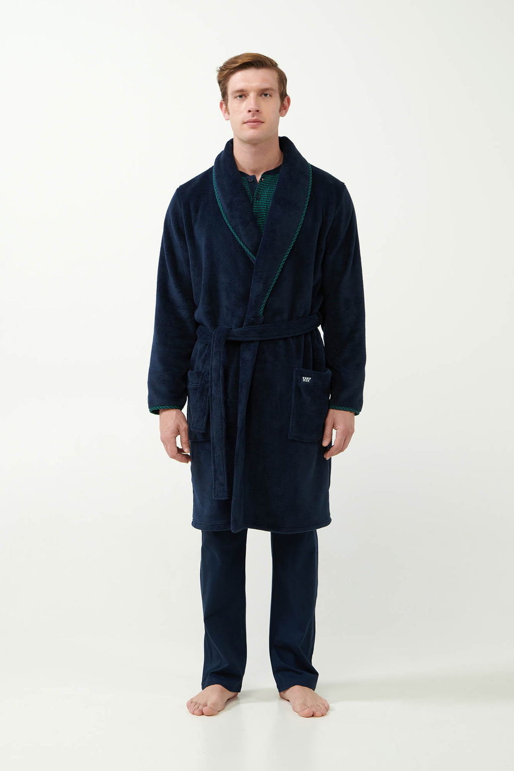 Vamp - Μακριά Σταυρωτή Fleece Ρόμπα