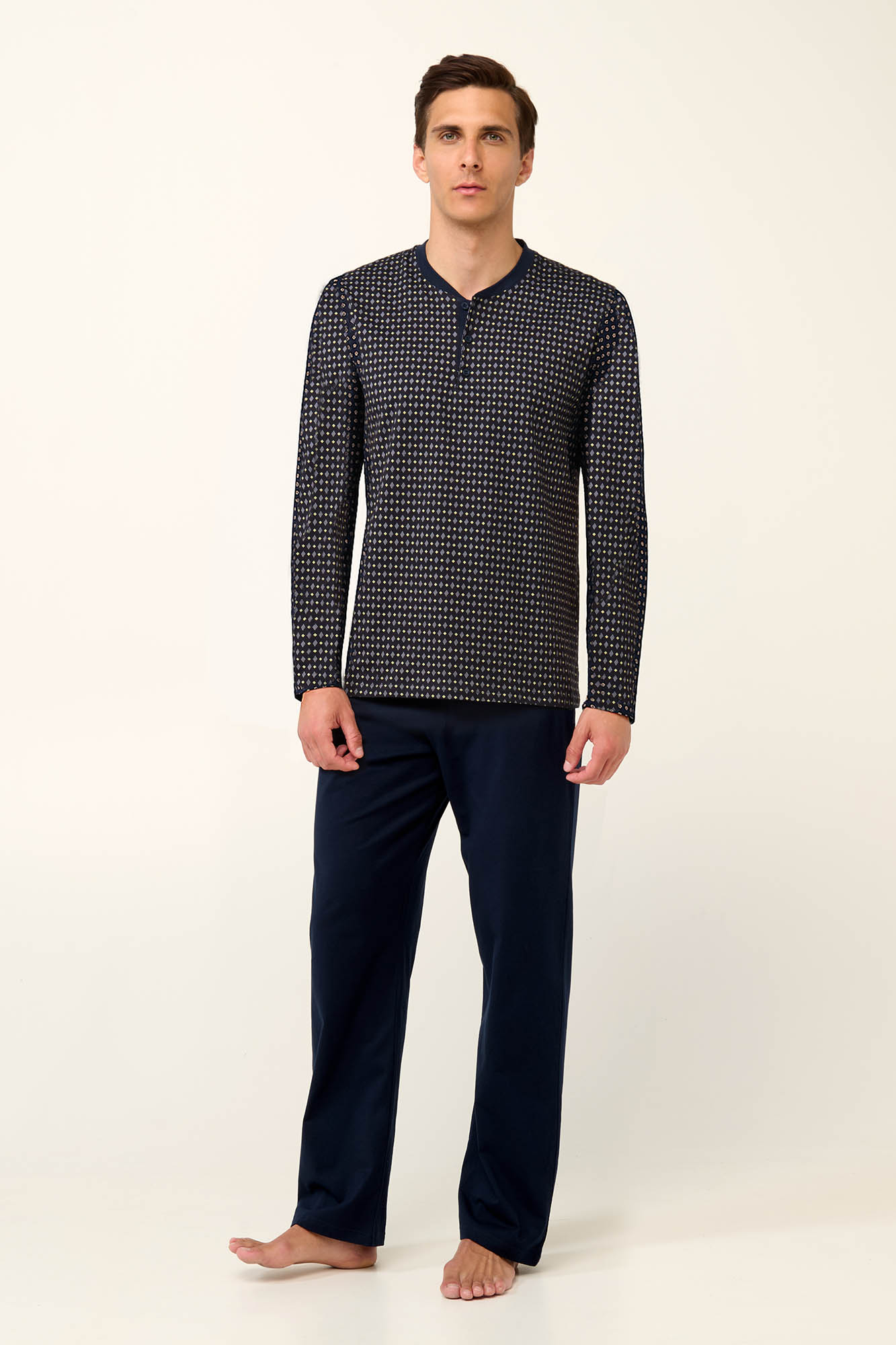 Vamp - Ανδρική Βαμβακερή Πυζάμα με Πατιλέτα