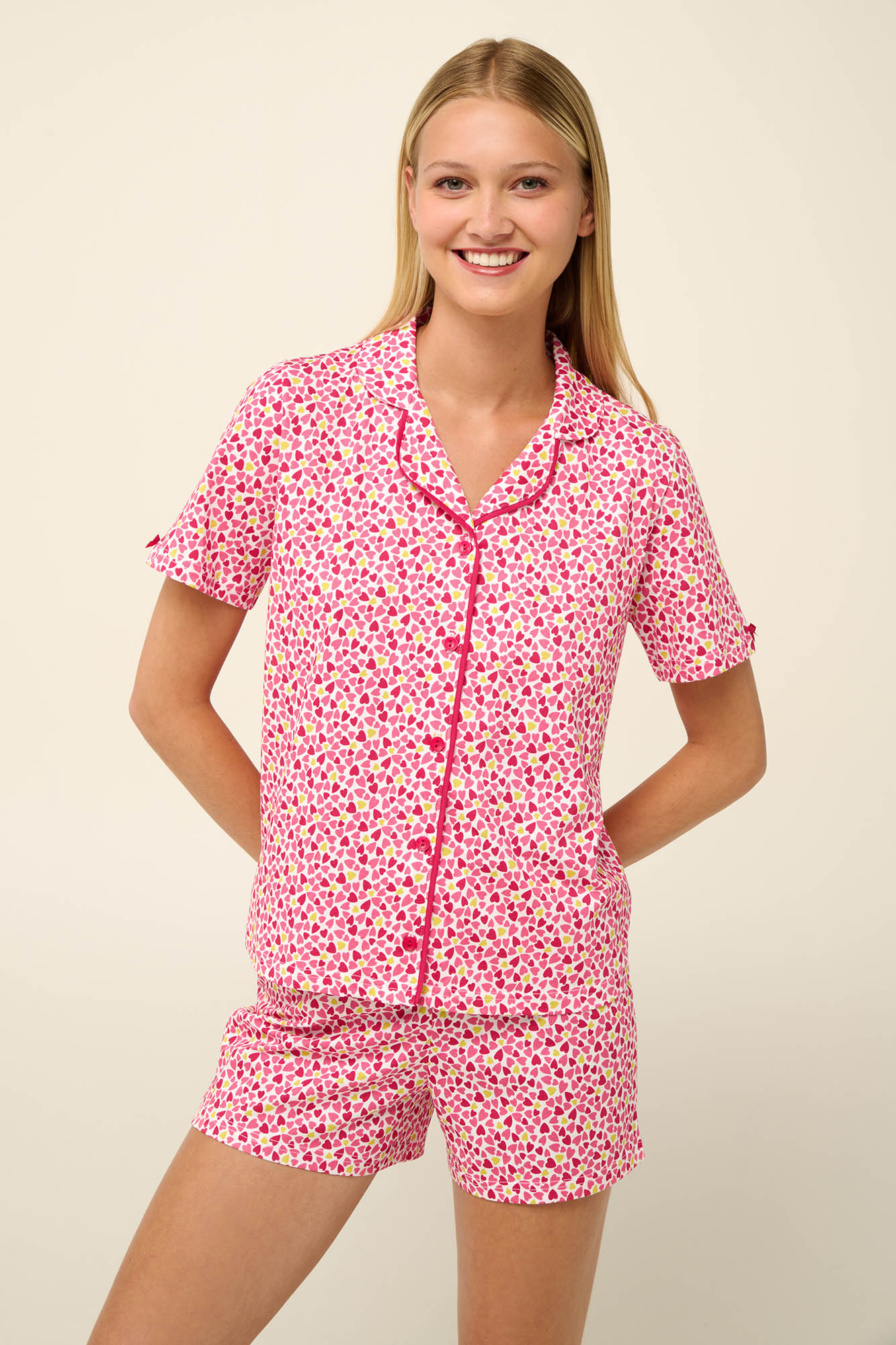 Vamp - Βαμβακερή Γυναικεία Πυτζάμα με Κουμπιά