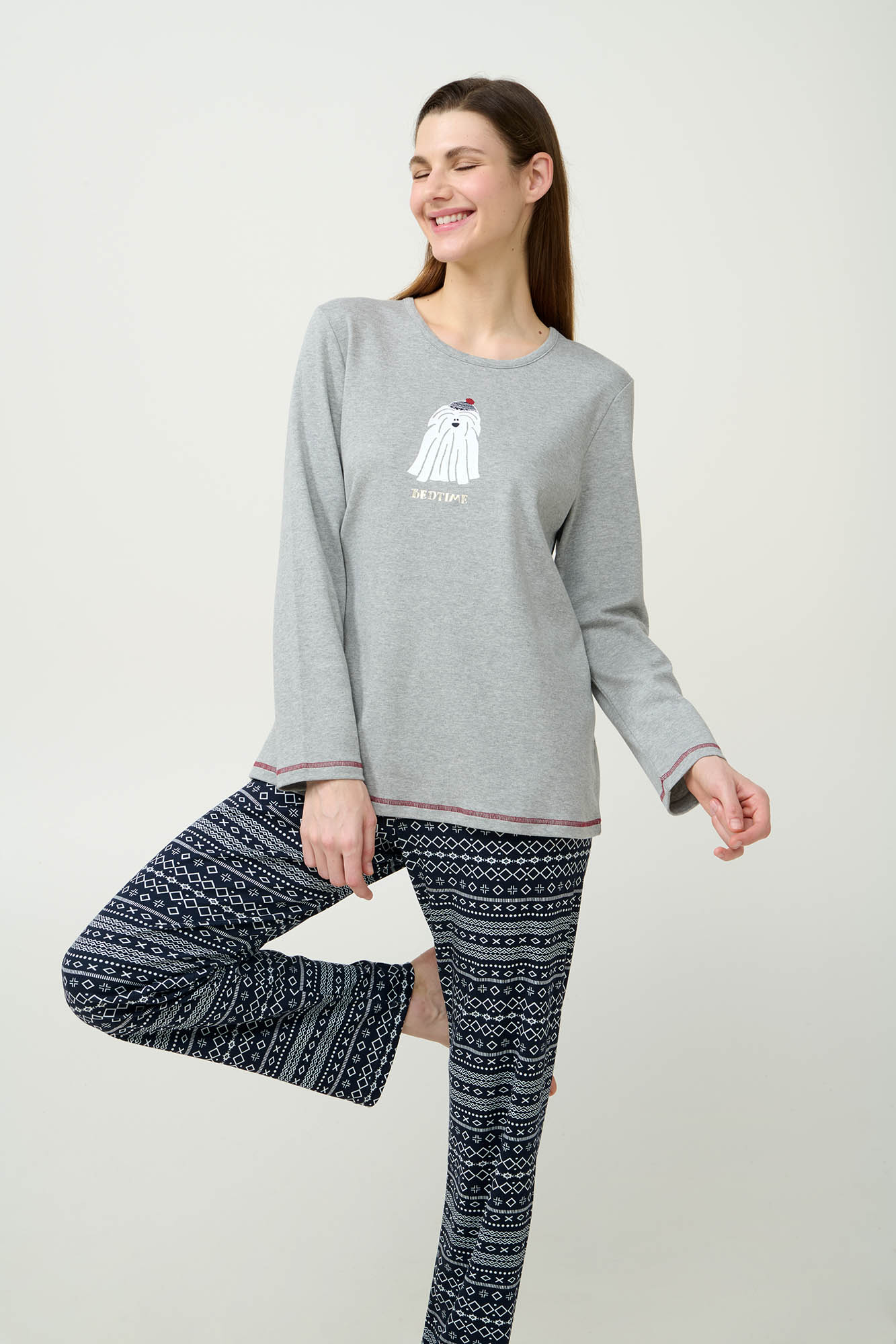 Vamp - Γυναικεία Χειμερινή Βαμβακερή Πυτζάμα