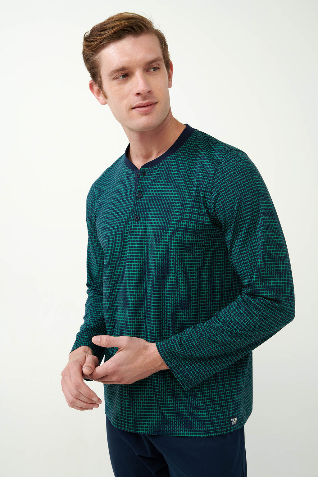 Vamp - Πυτζάμα Jersey με Γεμετρικό Μοτίβο