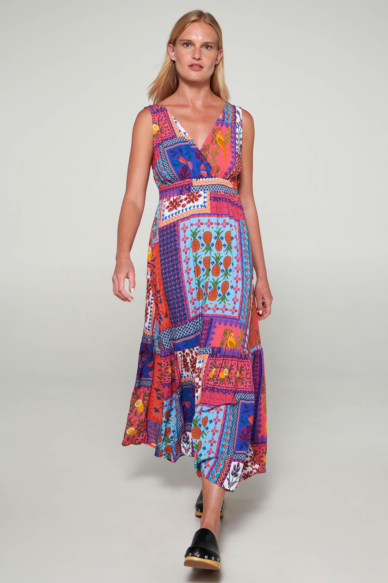 Vamp - Εμπριμέ Μακρύ Φόρεμα