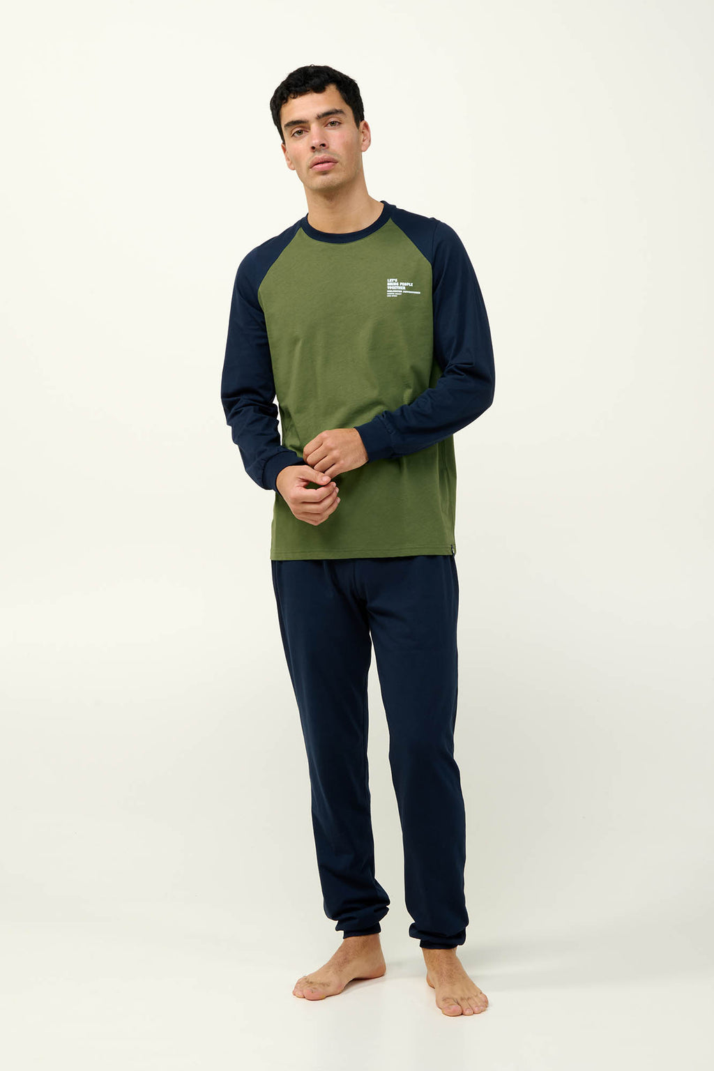 Vamp - Ανδρική Βαμβακερή Πυτζάμα με Μανσέτες