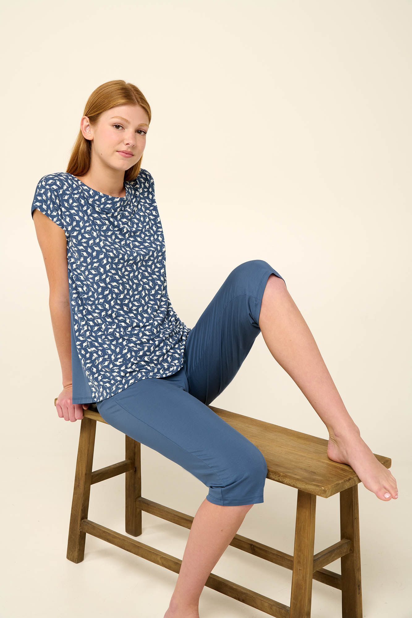 Vamp - Γυναικεία Πυτζάμα Micromodal με Τύπωμα Κοχύλια