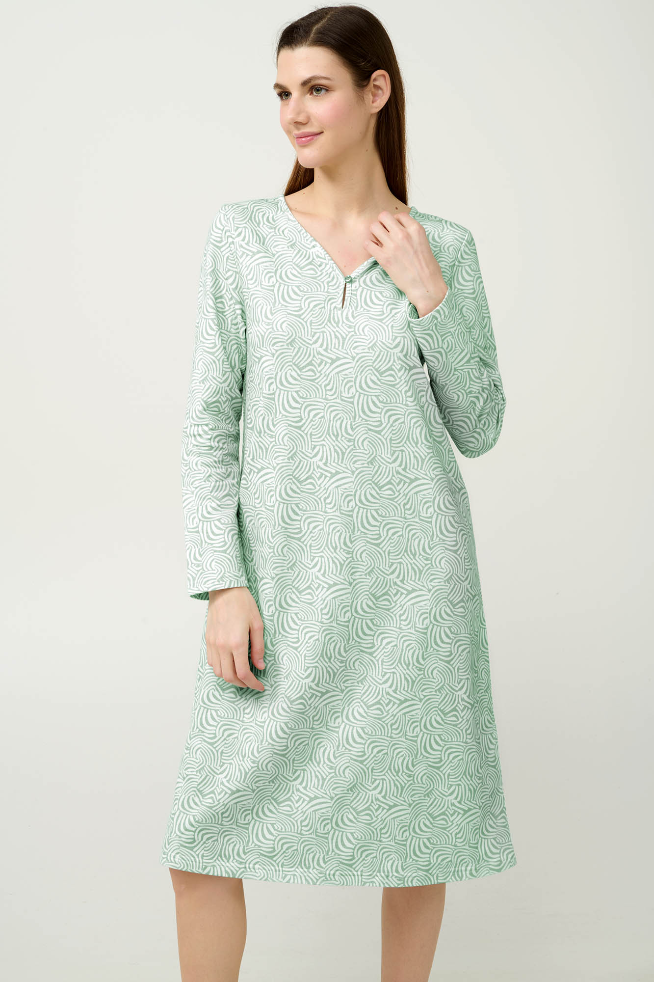 Vamp - Χειμερινό Βαμβακερό Φούτερ Νυχτικό