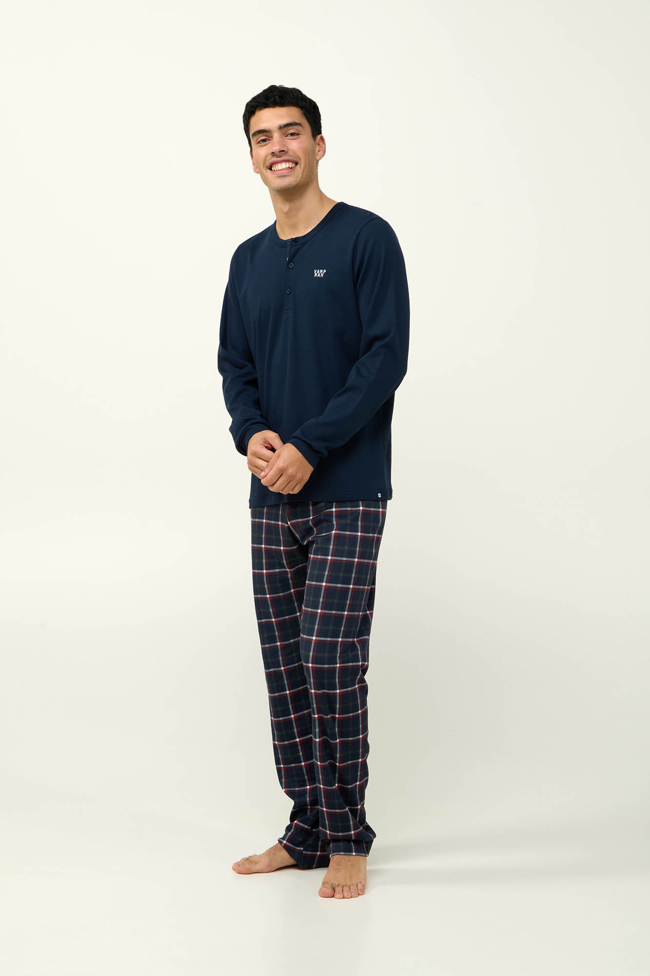 Vamp - Ανδρική Βαμβακερή Πυτζάμα με Πατιλέτα
