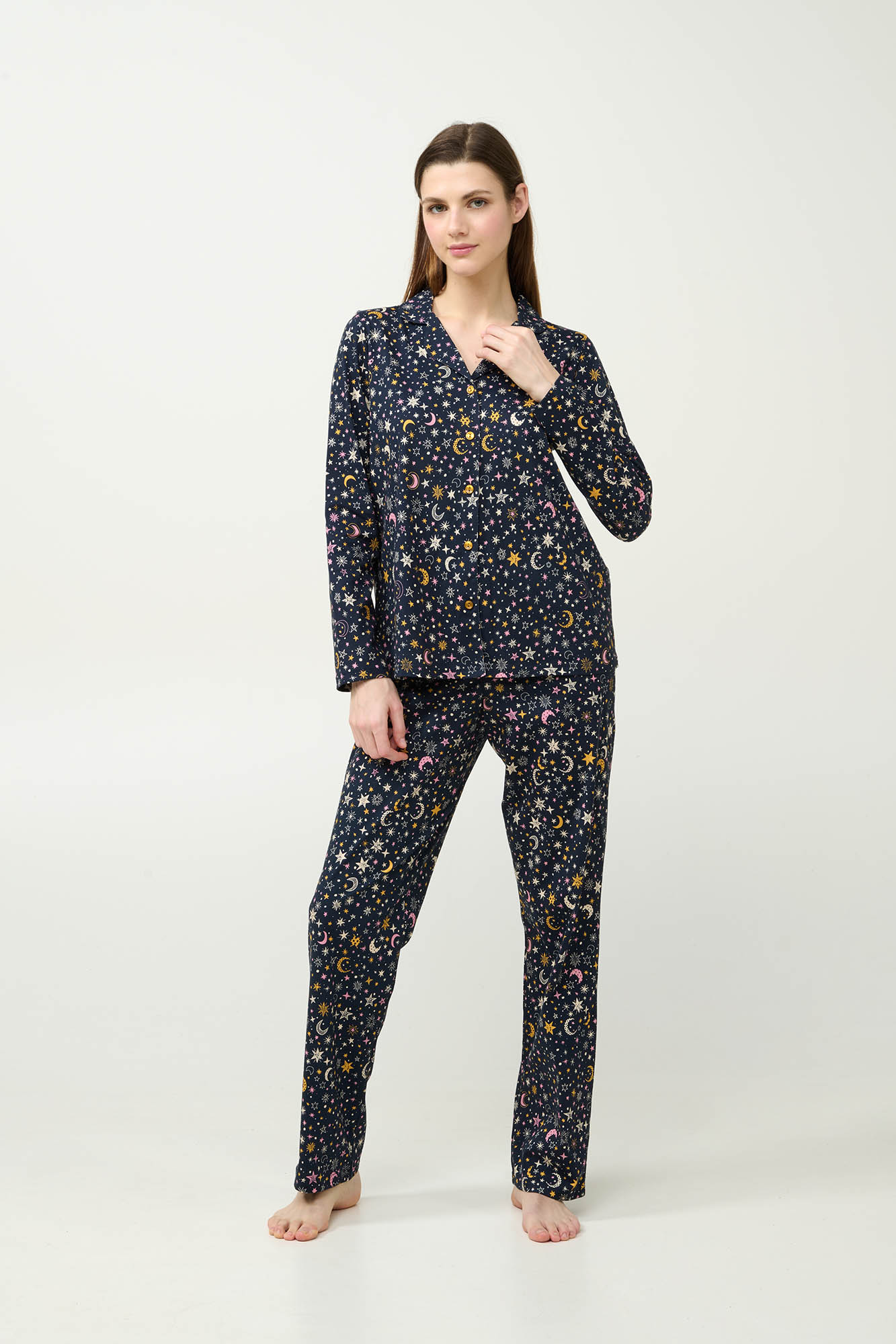 Vamp - Γυναικεία Βαμβακερή Κουμπωτή Πυτζάμα