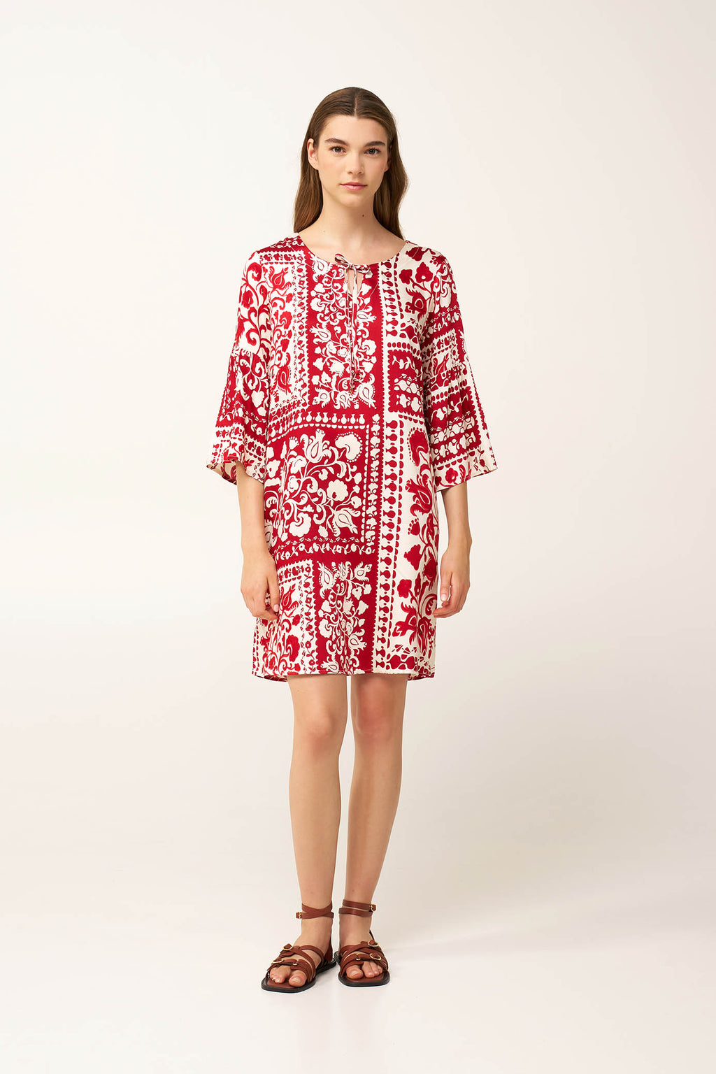 Vamp - Καλοκαιρινό Φόρεμα με Μανίκι από Ποπλίνα