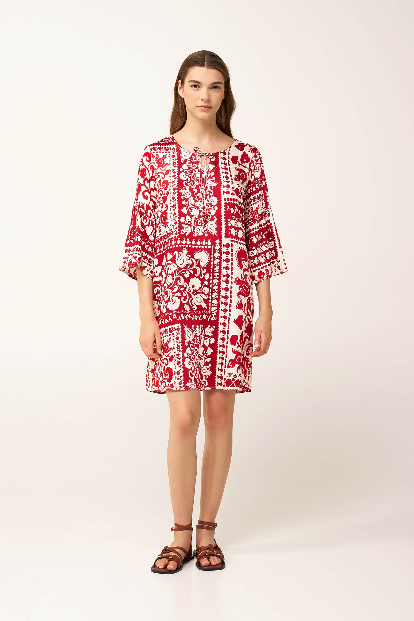 Vamp - Καλοκαιρινό Φόρεμα με Μανίκι από Ποπλίνα