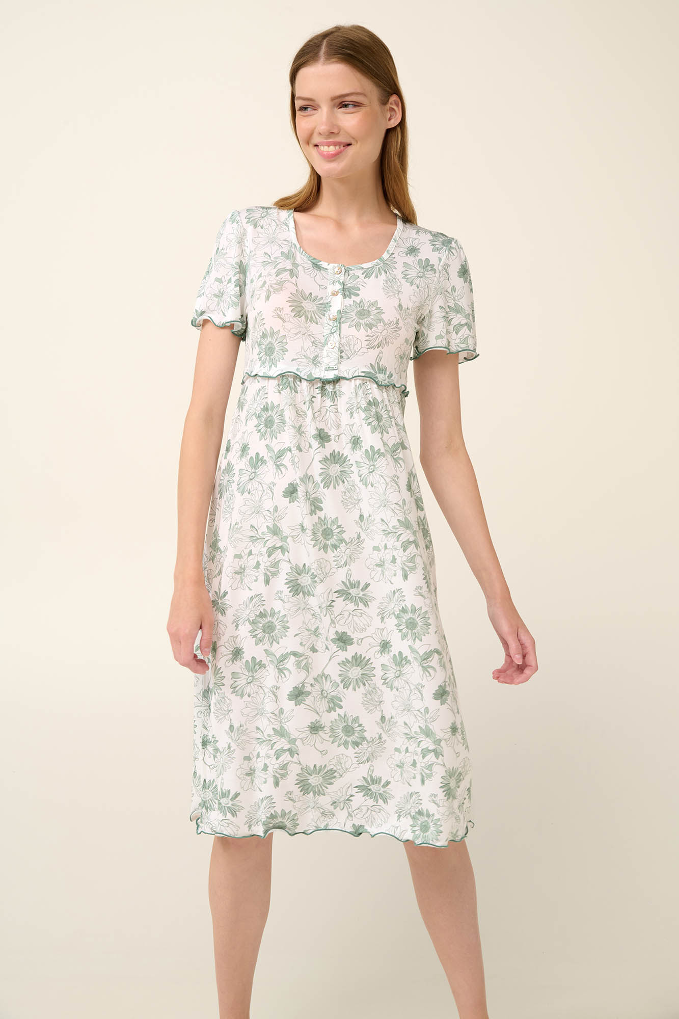 Vamp - Καλοκαιρινό Νυχτικό Εγκυμοσύνης και Θηλασμού με Ηλιοτρόπια