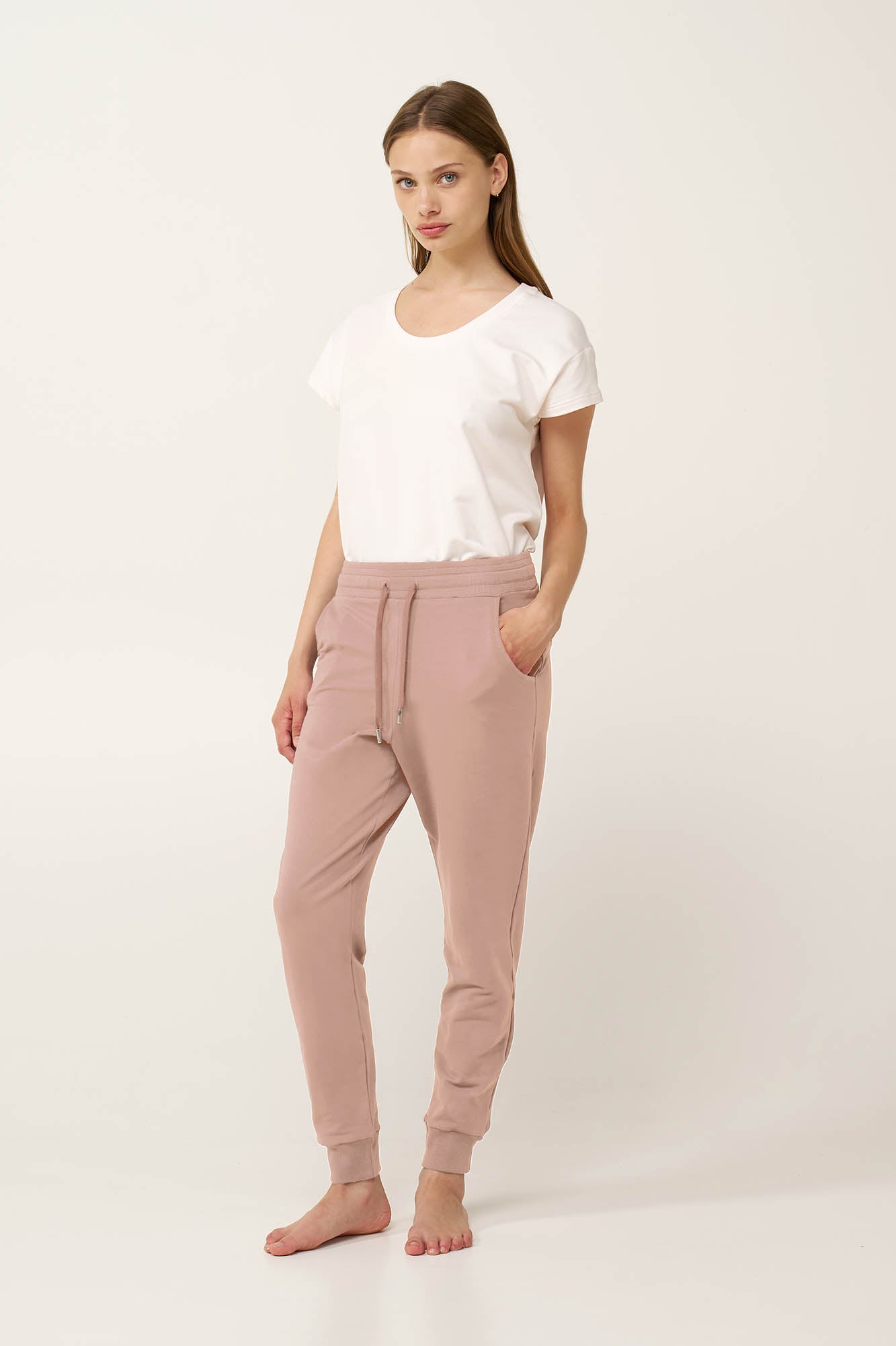 Vamp - Γυναικείο Βαμβακερό Παντελόνι με Μανσέτες