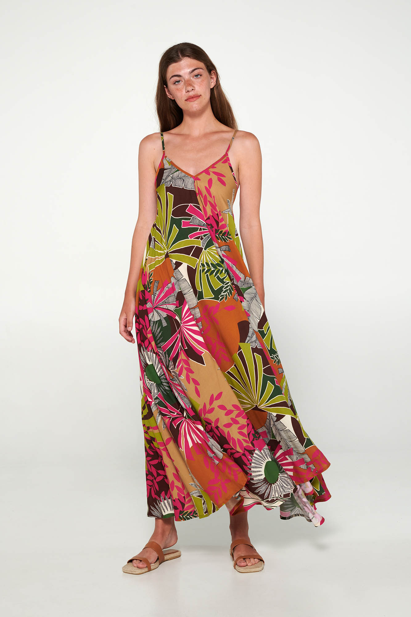 Vamp - Εμπριμέ Μακρύ Φόρεμα