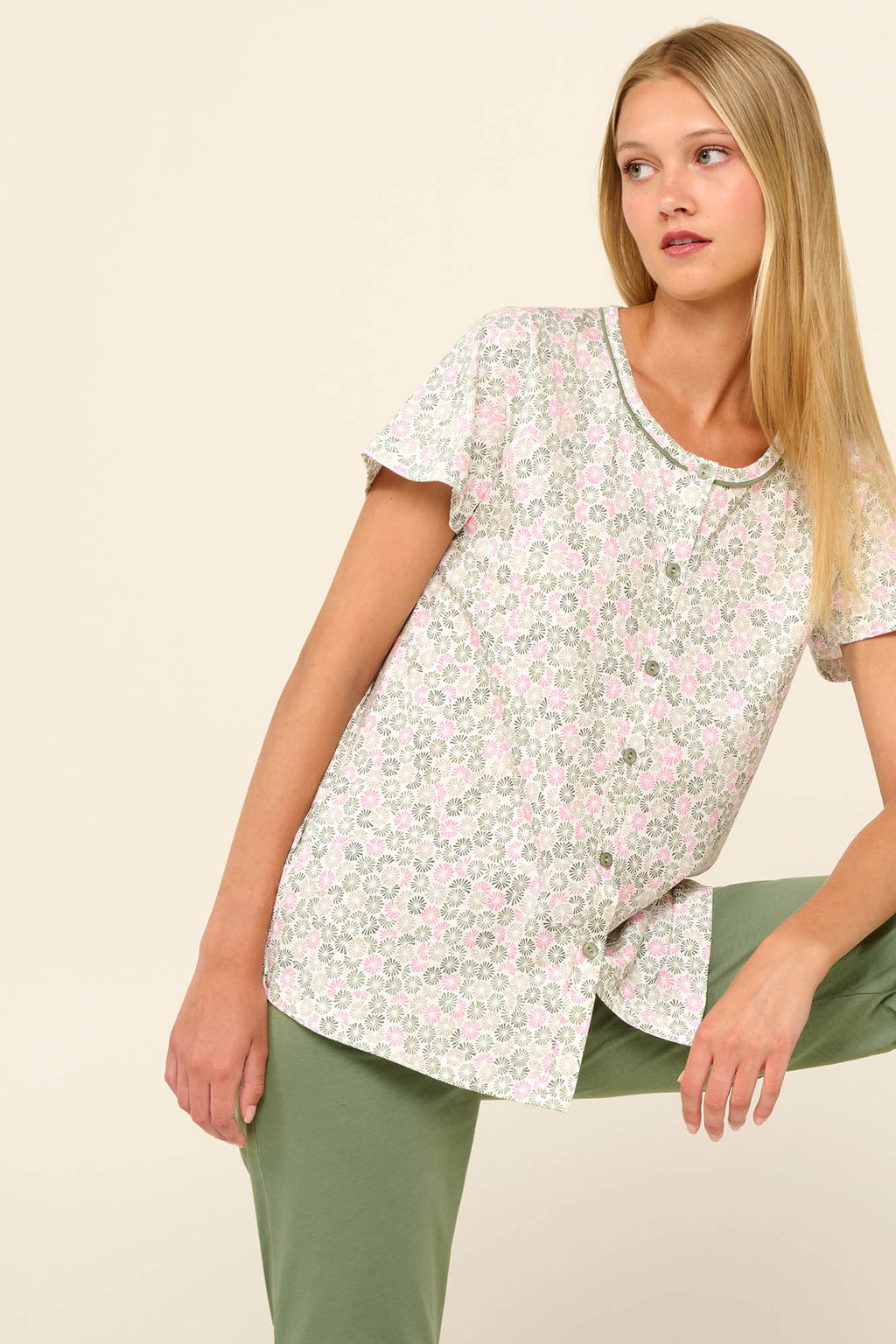 Vamp - Βαμβακερή Γυναικεία Πυτζάμα με Μακρύ Παντελόνι