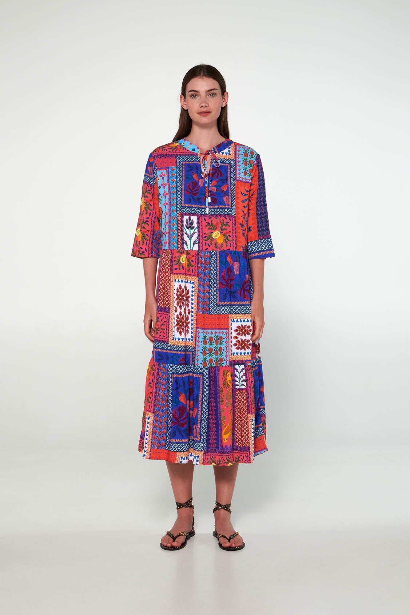 Vamp - Εμπριμέ Μακρύ Φόρεμα