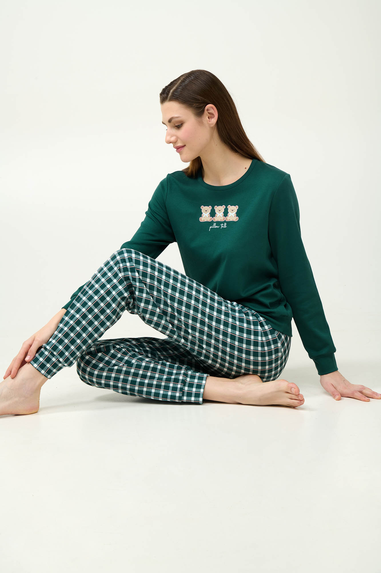 Vamp - Βαμβακερή Γυναικεία Πυτζάμα με Μανσέτες