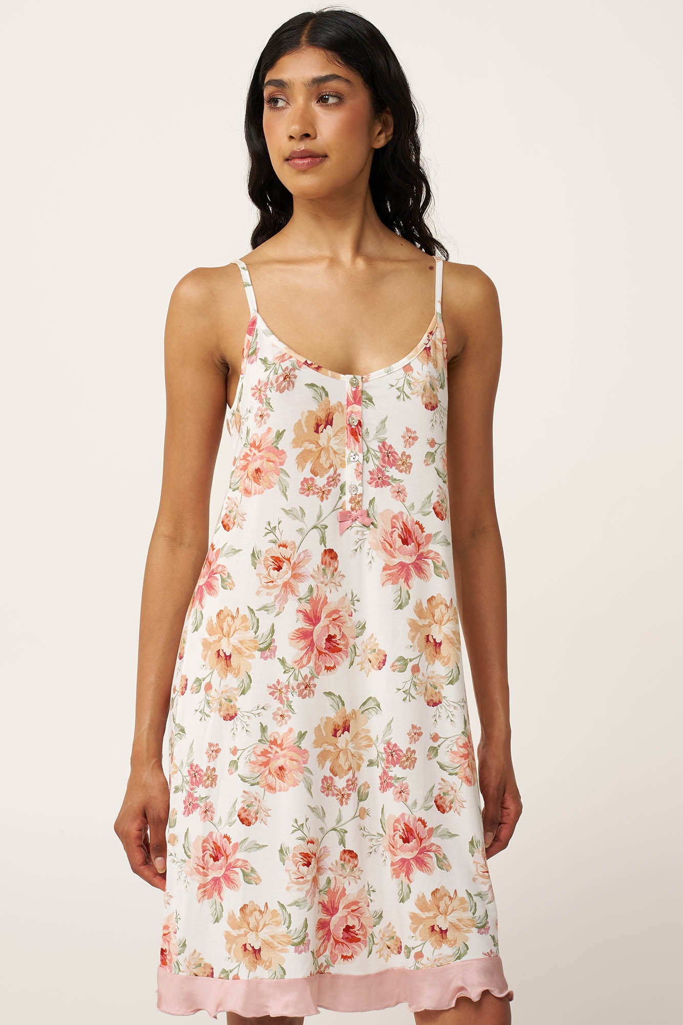 Vamp - Φλοράλ Νυχτικό Micromodal με Πατιλέτα