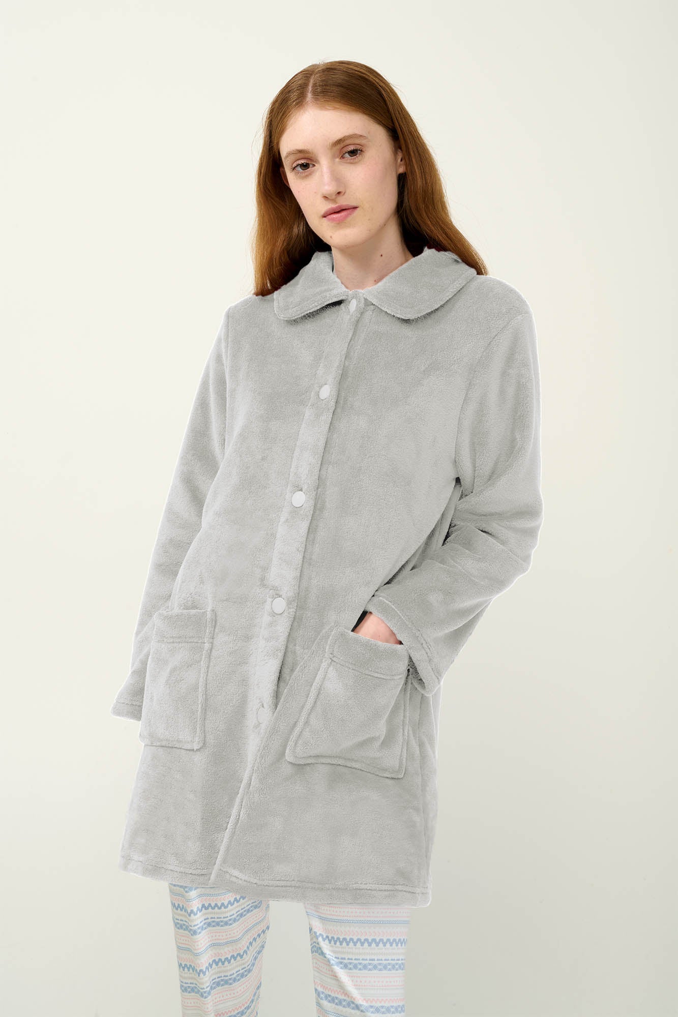 Vamp - Γυναικεία Ρόμπα Fleece με Κουμπιά