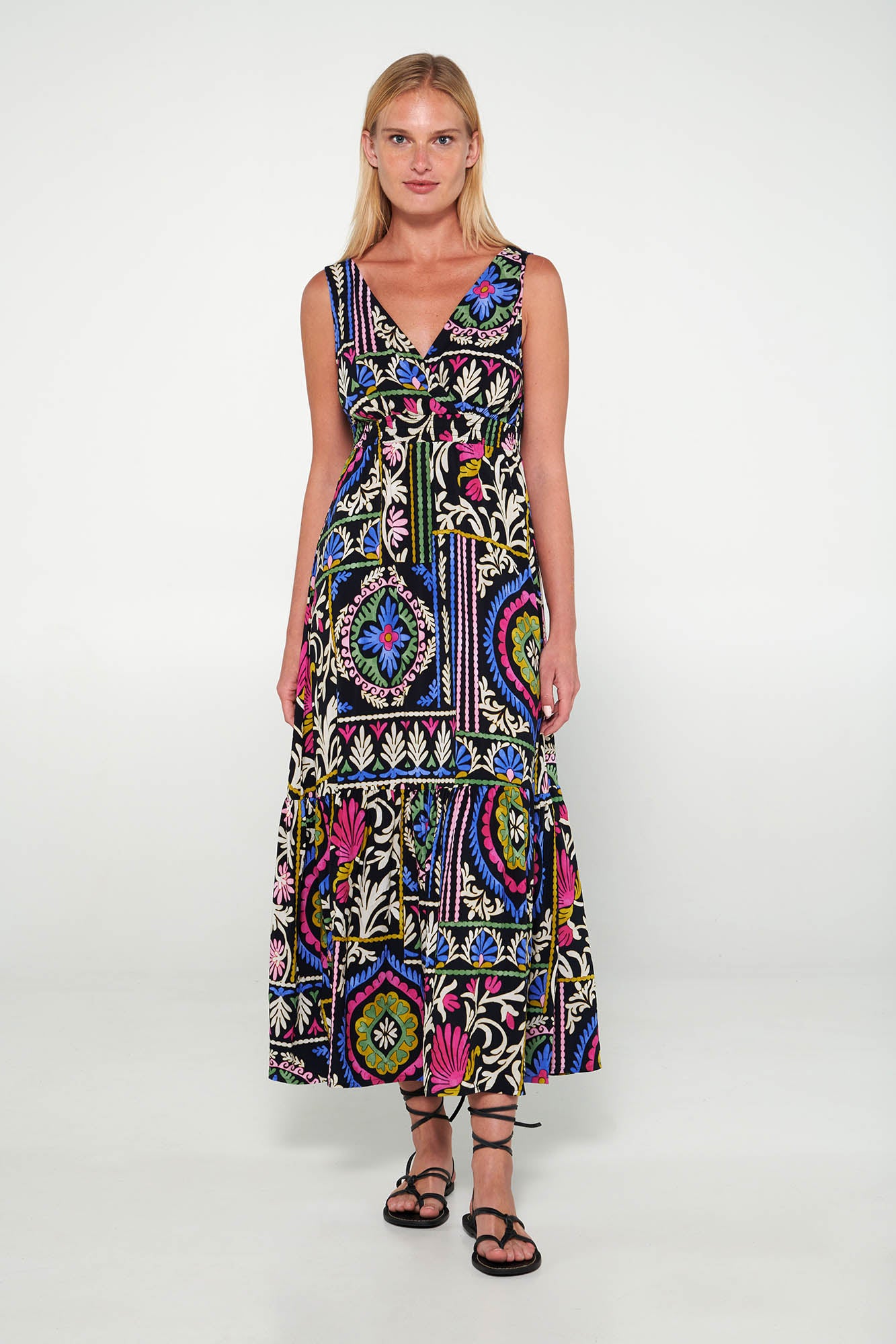 Vamp - Εμπριμέ Μακρύ Φόρεμα