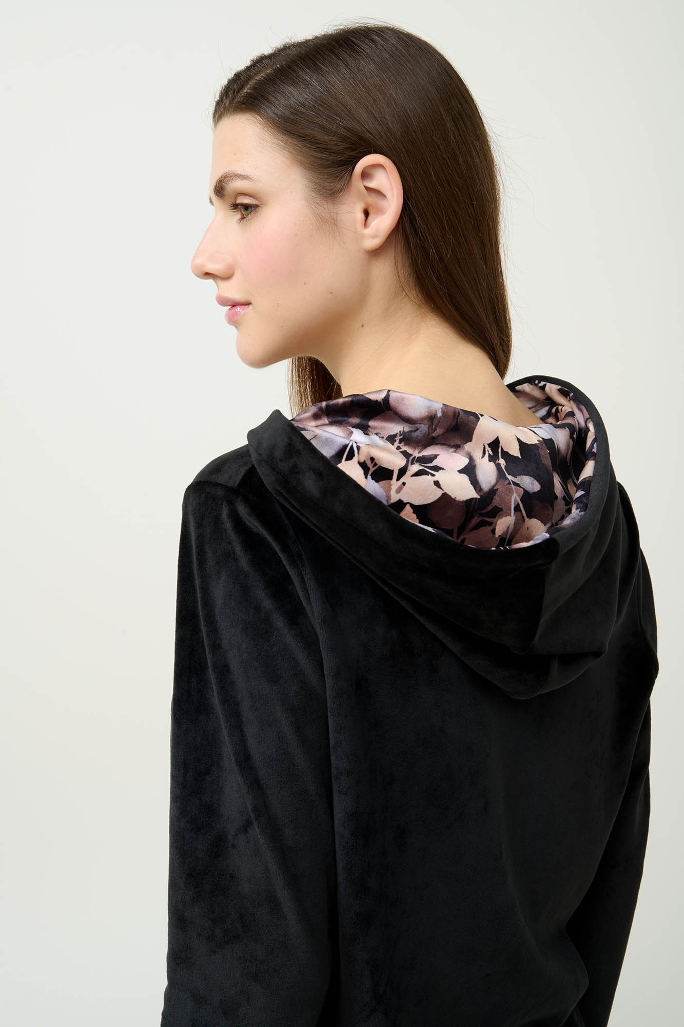 Vamp - Γυναικείο Velvet Lounge Set με Κουκούλα