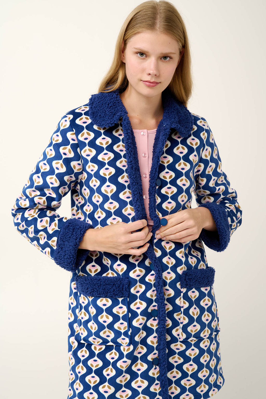 Vamp - Γυναικεία Ρόμπα Fleece με Κουμπιά