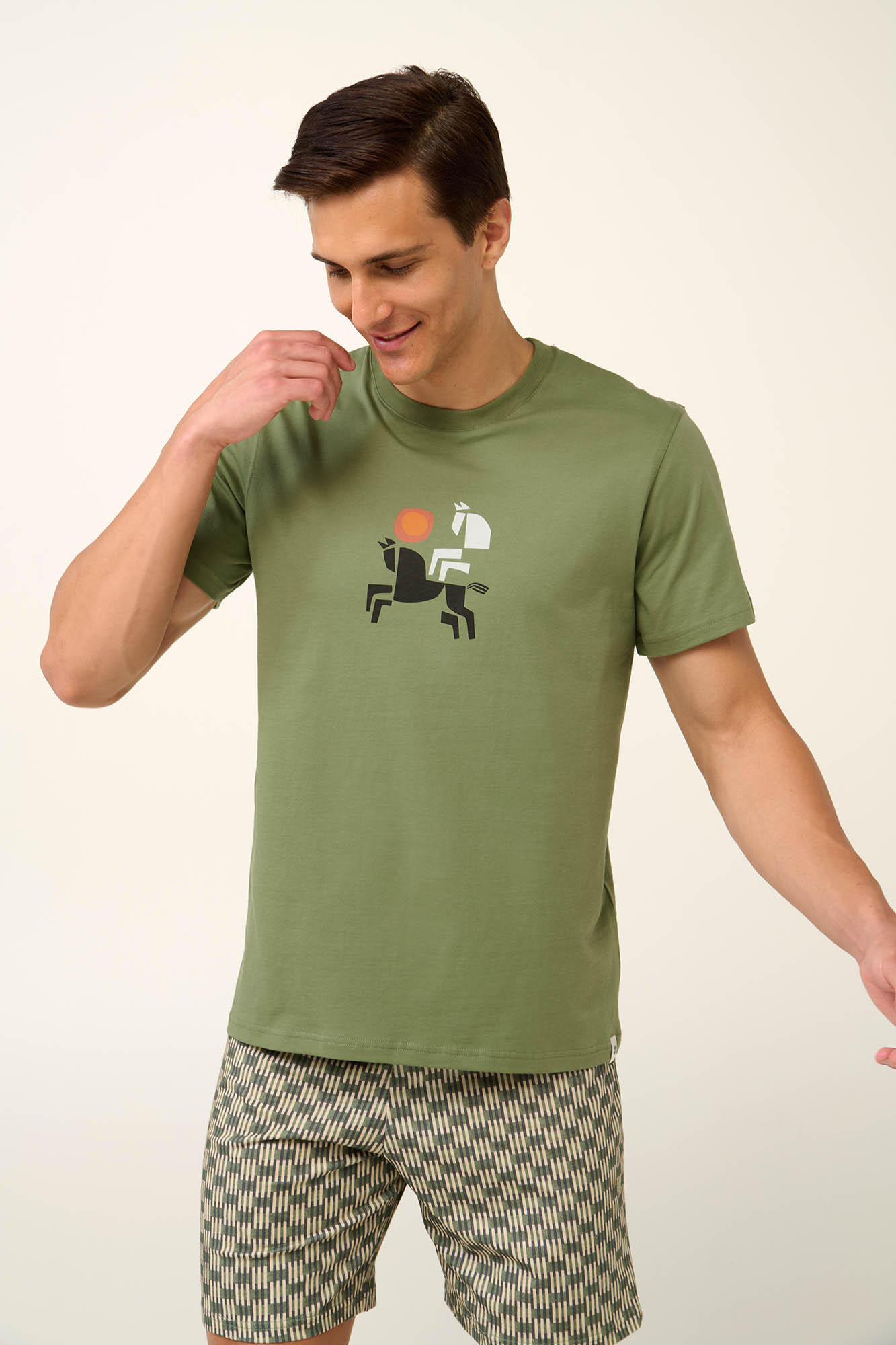 Vamp - Βαμβακερή Ανδρική Πυτζάμα με Κοντό Μανίκι