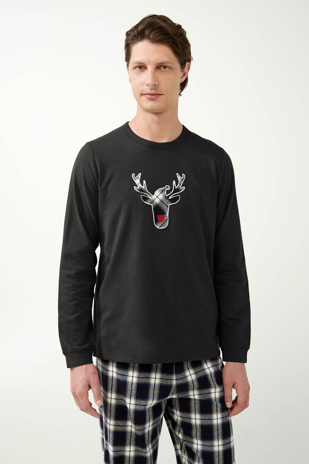 Vamp - Ανδρικές Πυτζάμες Flannel με Ταρτάν Μοτίβο