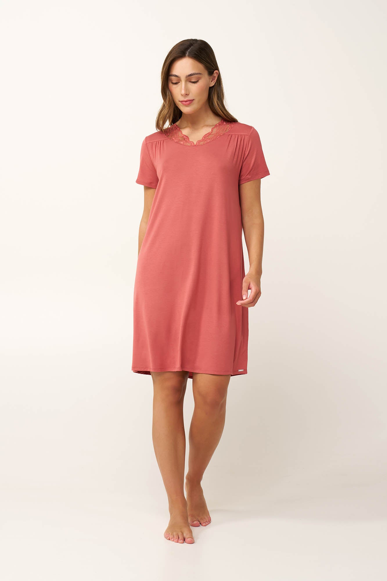 Vamp - Νυχτικό Micromodal με Σούρες