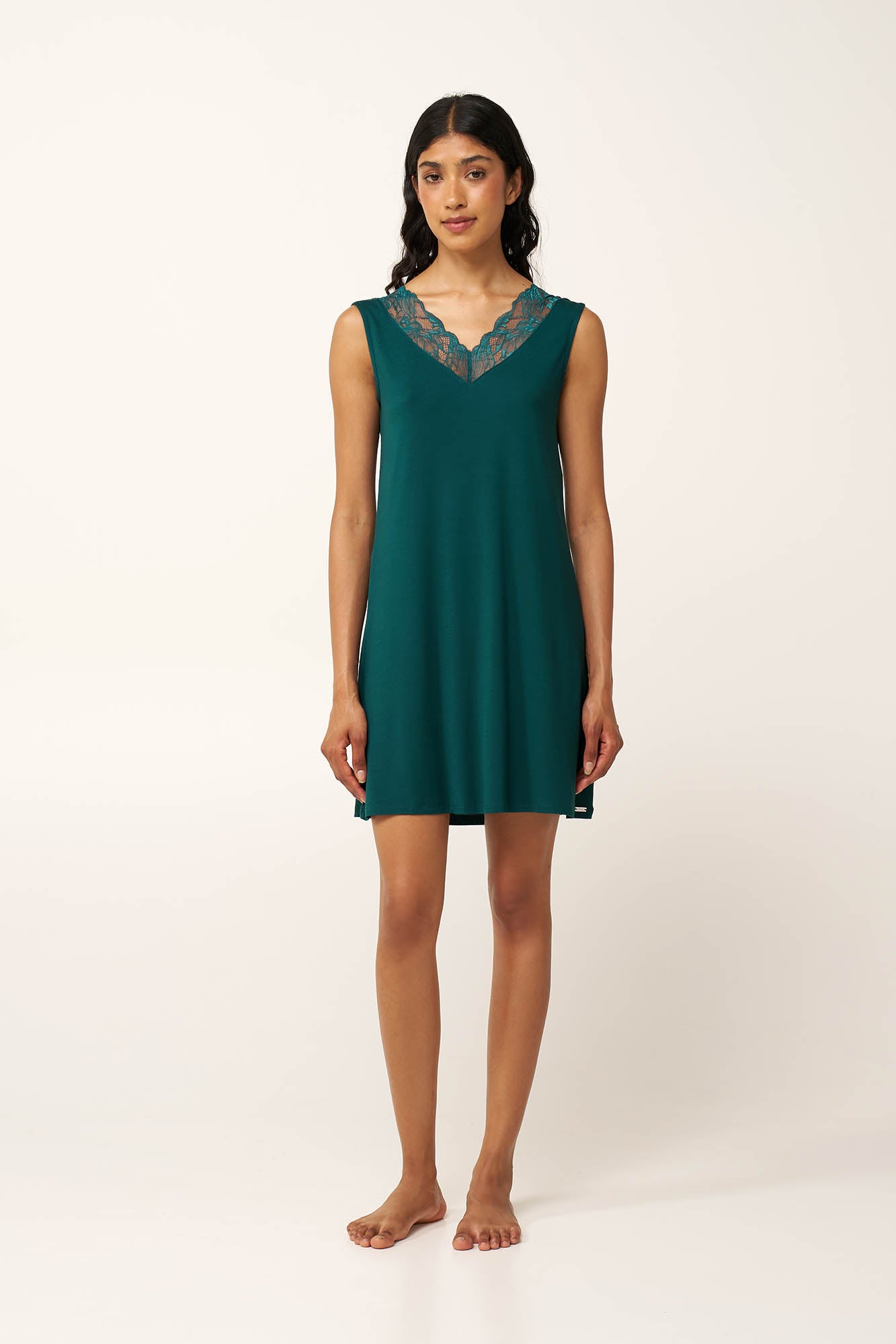 Vamp - Καλαοκαιρινό Micromodal Νυχτικό με Δαντέλα