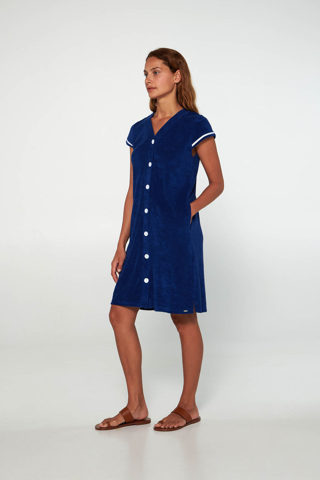 Vamp - Μονόχρωμο Frottee Φόρεμα