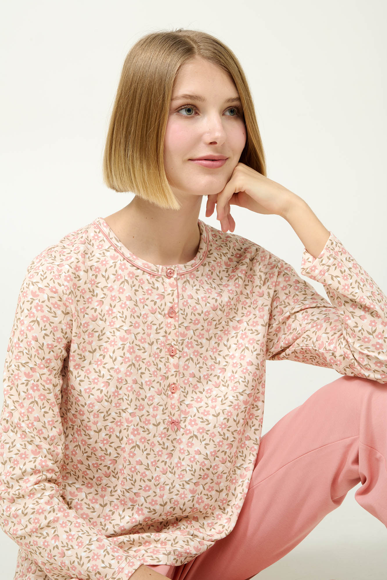 Vamp - Γυναικεία Βαμβακερή Πυτζάμα με Πατιλέτα