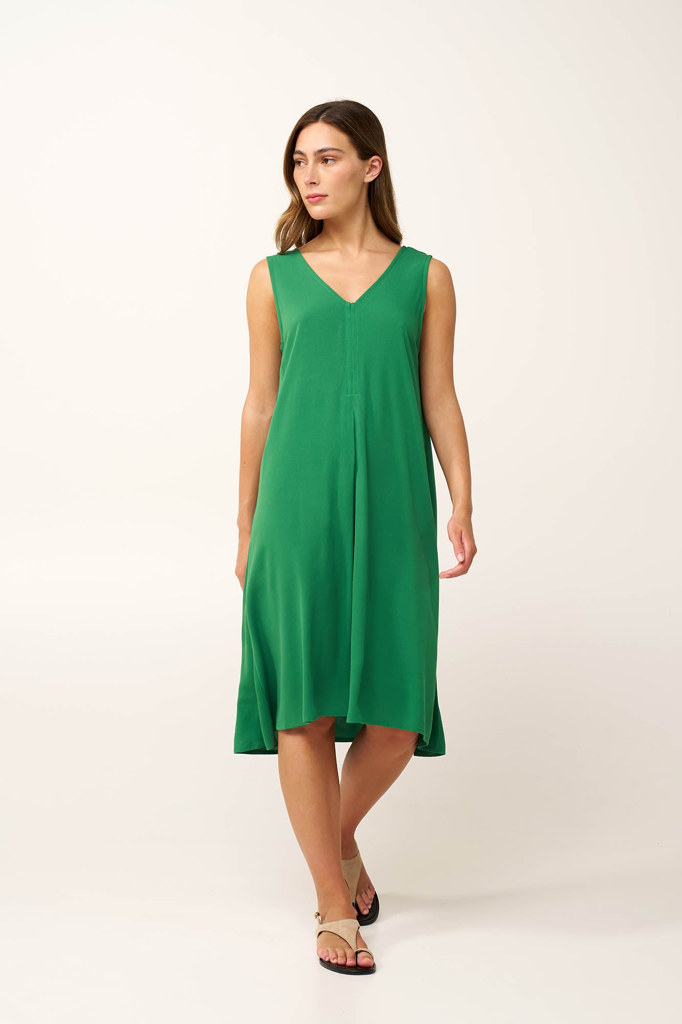 Vamp - Καλοκαιρινό Κρεπ Φόρεμα με Πιέτα