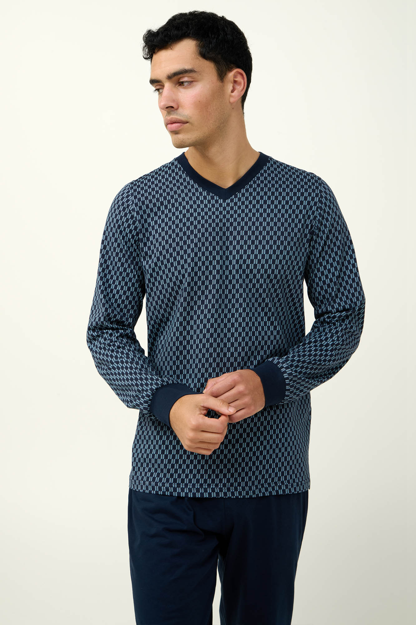 Vamp - Ανδρική Βαμβακερή Πυτζάμα με V Λαιμόκοψη