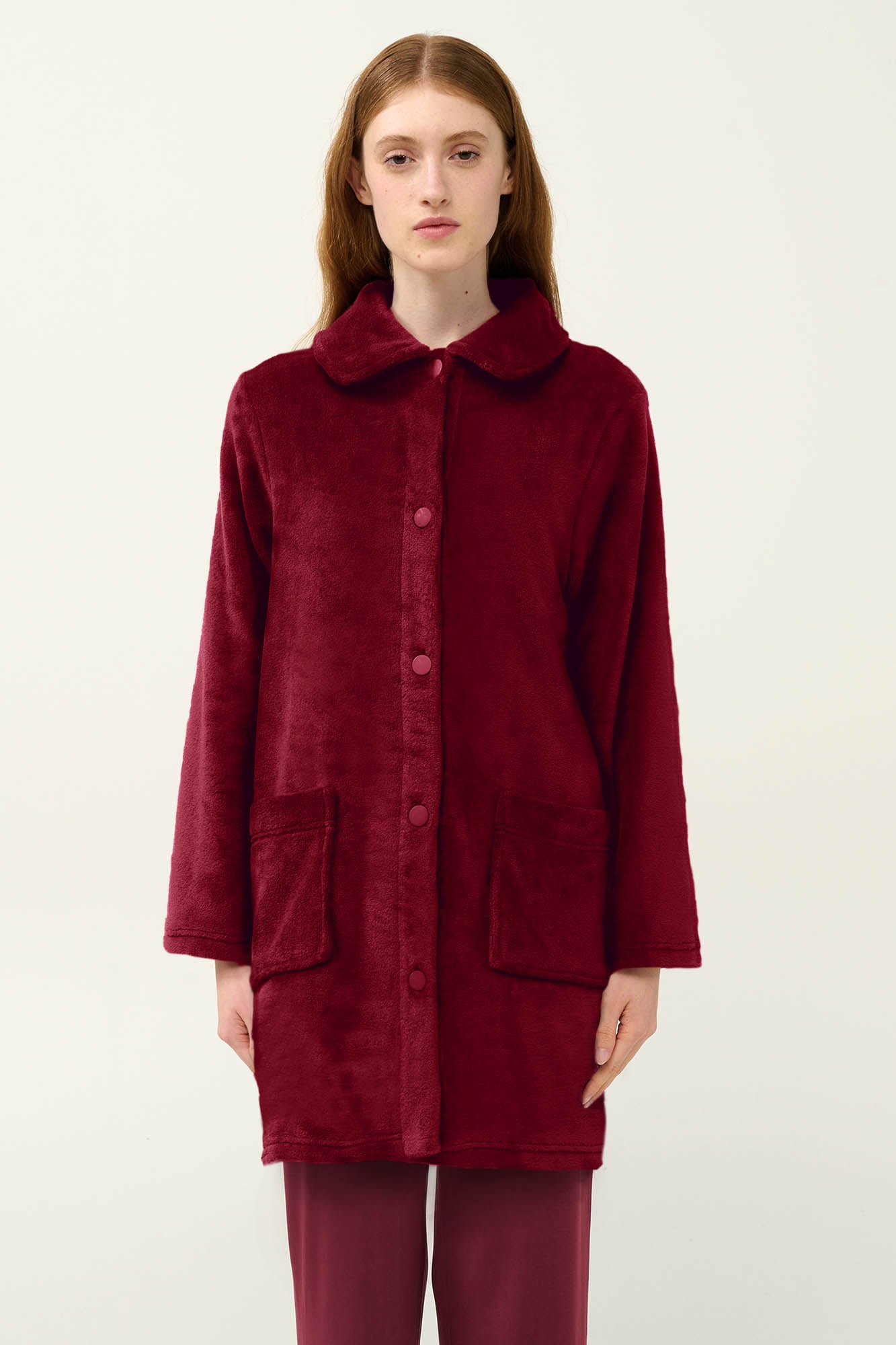 Vamp - Γυναικεία Κουμπωτή Fleece Ρόμπα