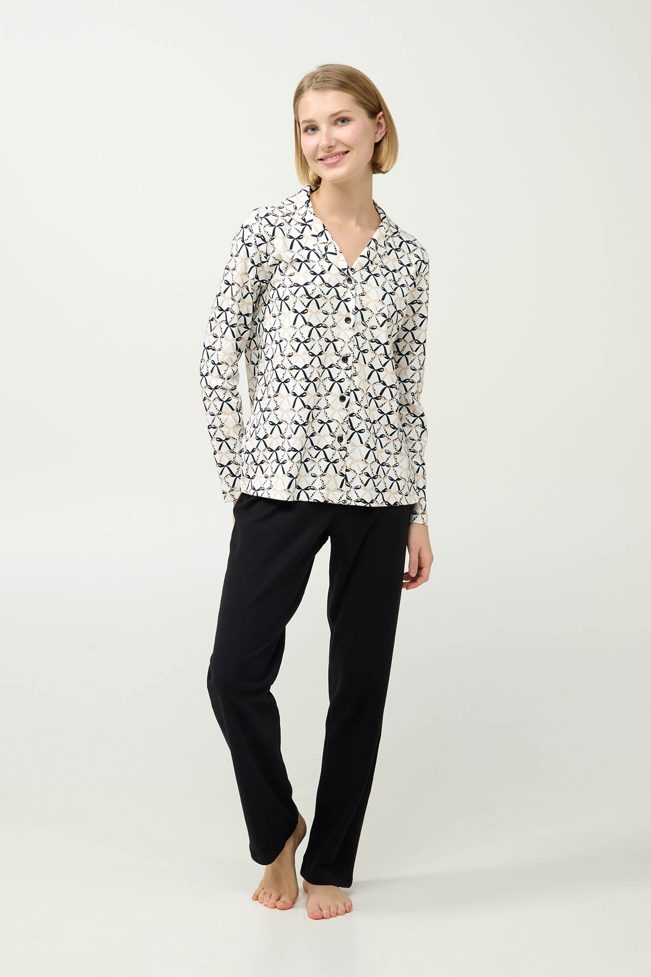 Vamp - Γυναικεία Βαμβακερή Κουμπωτή Πυτζάμα