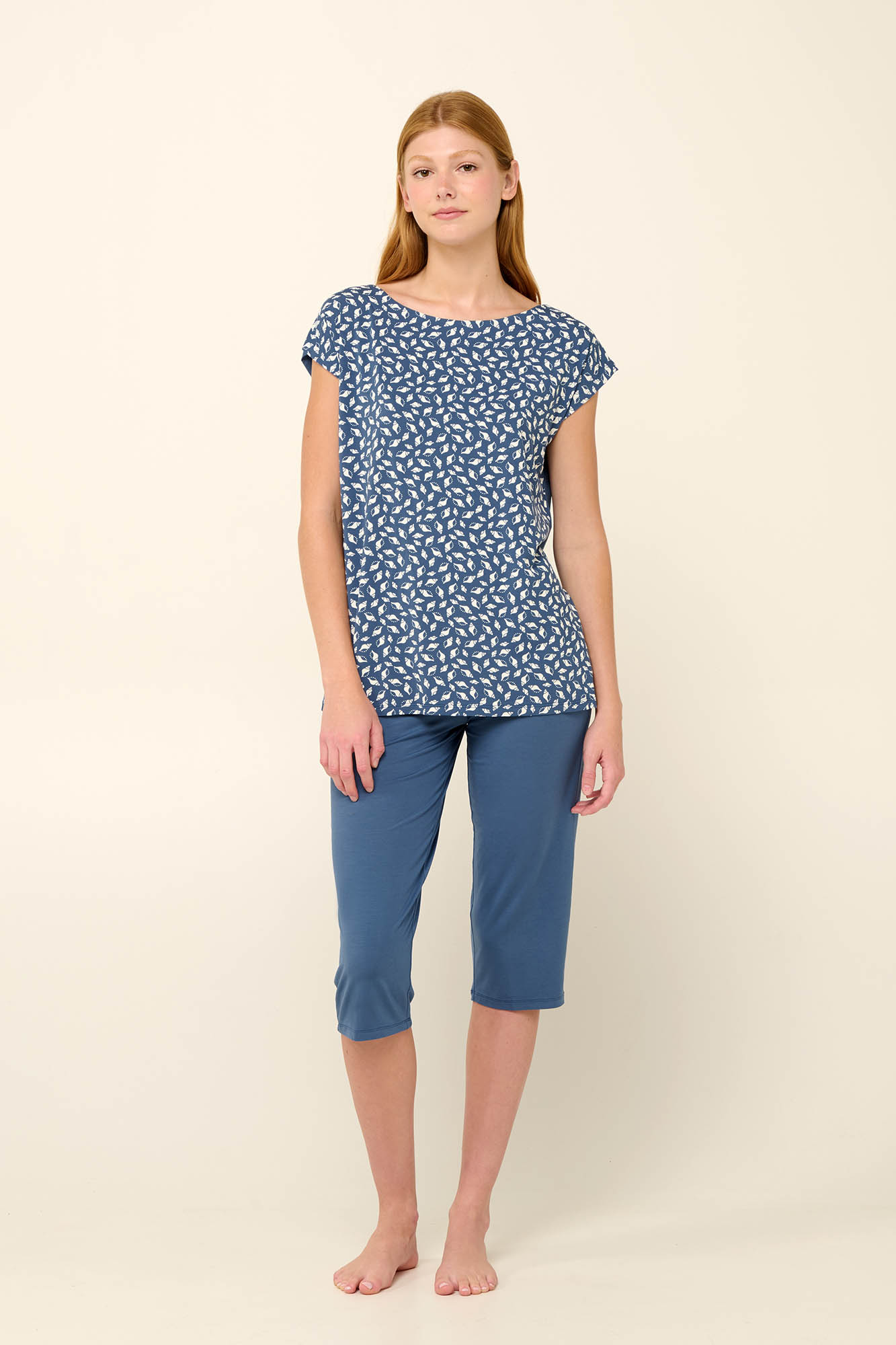 Vamp - Γυναικεία Πυτζάμα Micromodal με Τύπωμα Κοχύλια