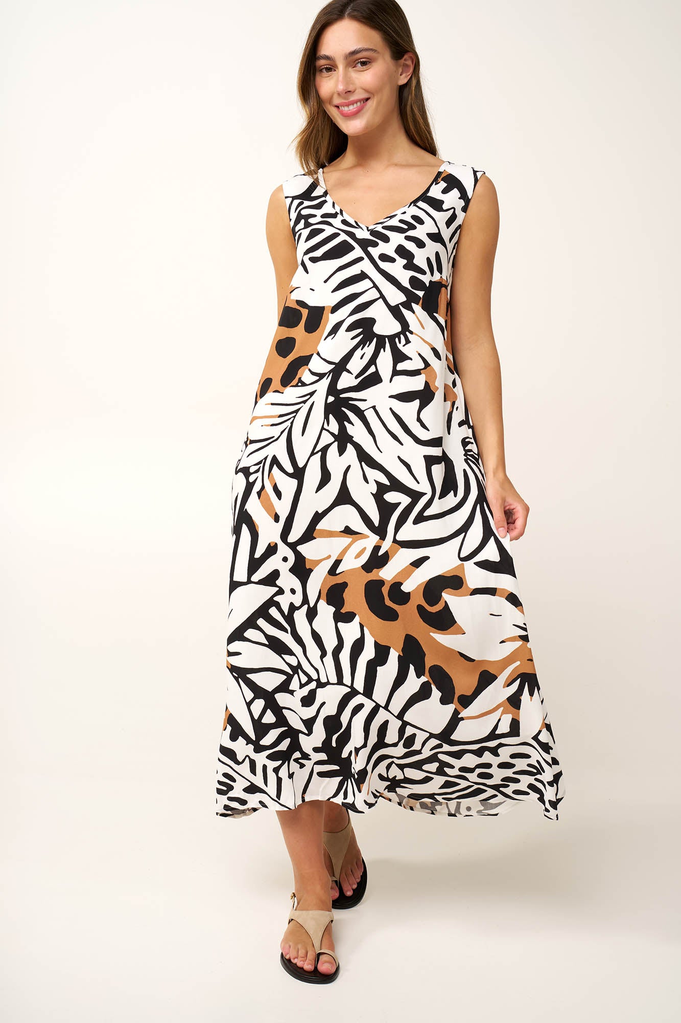 Vamp - Μακρύ Καλοκαιρινό African Φόρεμα από Ποπλίνα