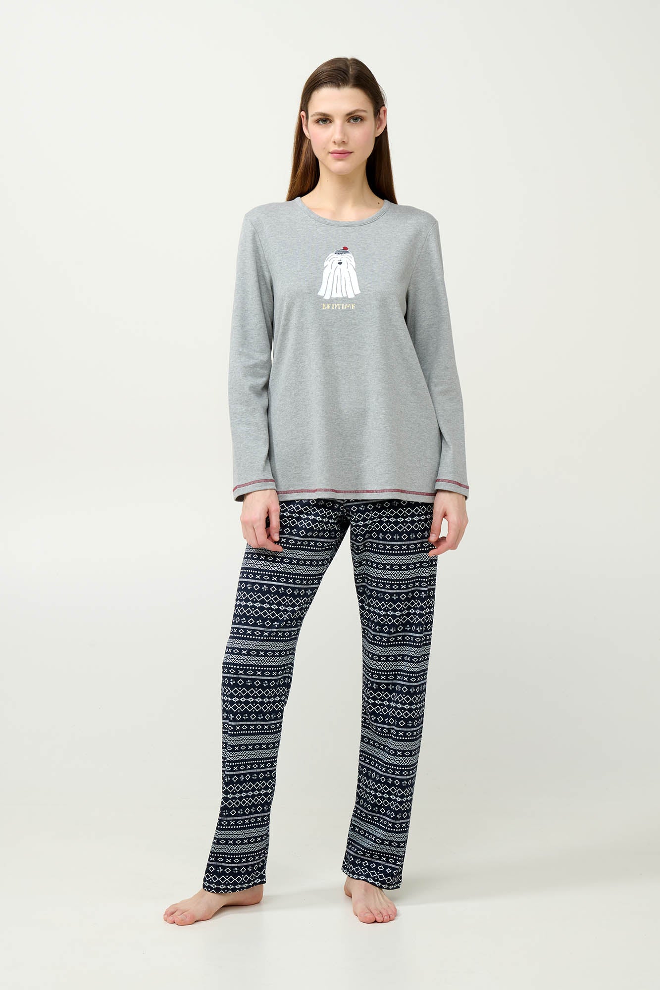 Vamp - Γυναικεία Χειμερινή Βαμβακερή Πυτζάμα