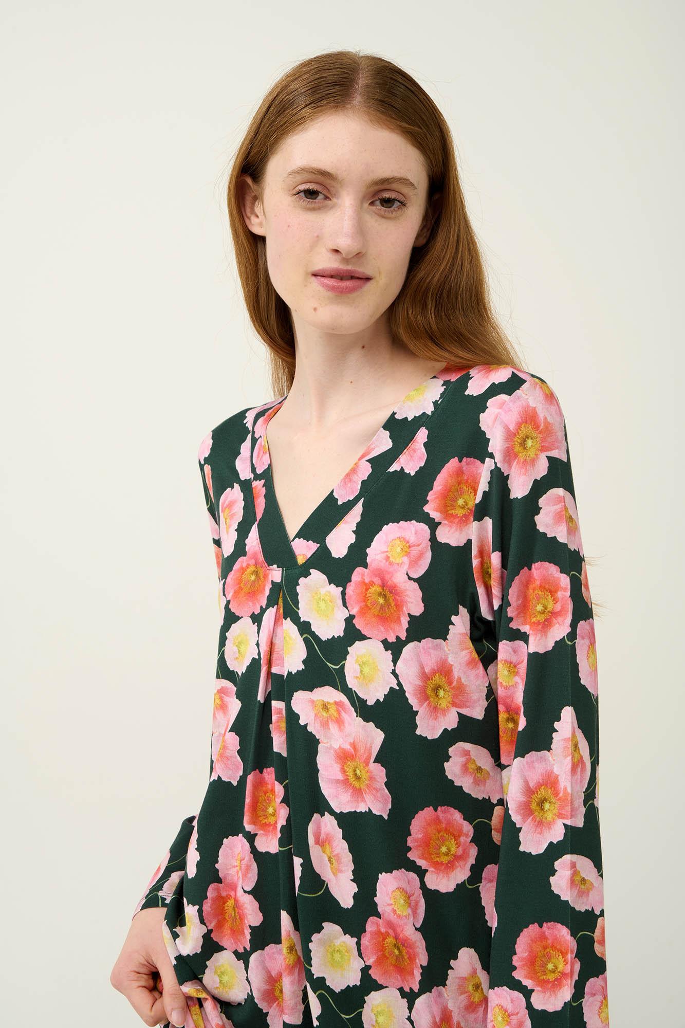 Vamp - Φλοράλ Νυχτικό Micromodal με Πιέτα