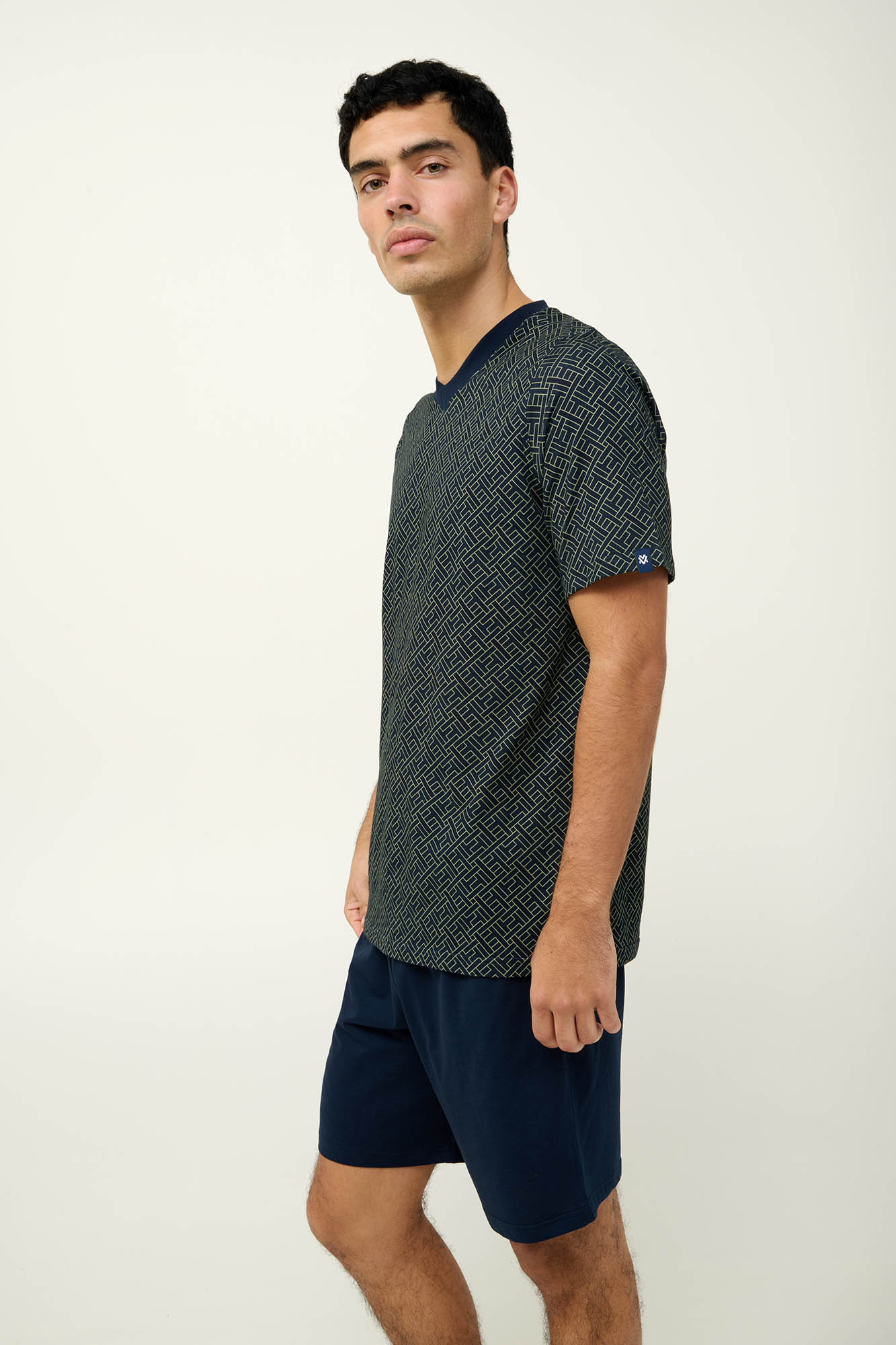 Vamp - Ανδρική Βαμβακερή Πυτζάμα με Κοντό Μανίκι