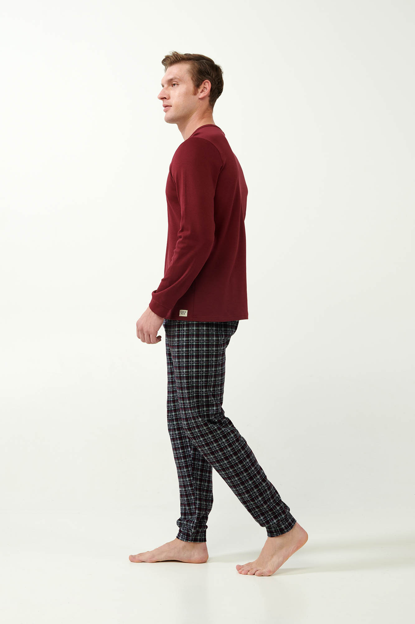 Vamp - Πυτζάμα Interlock με Ταρτάν Μοτίβο