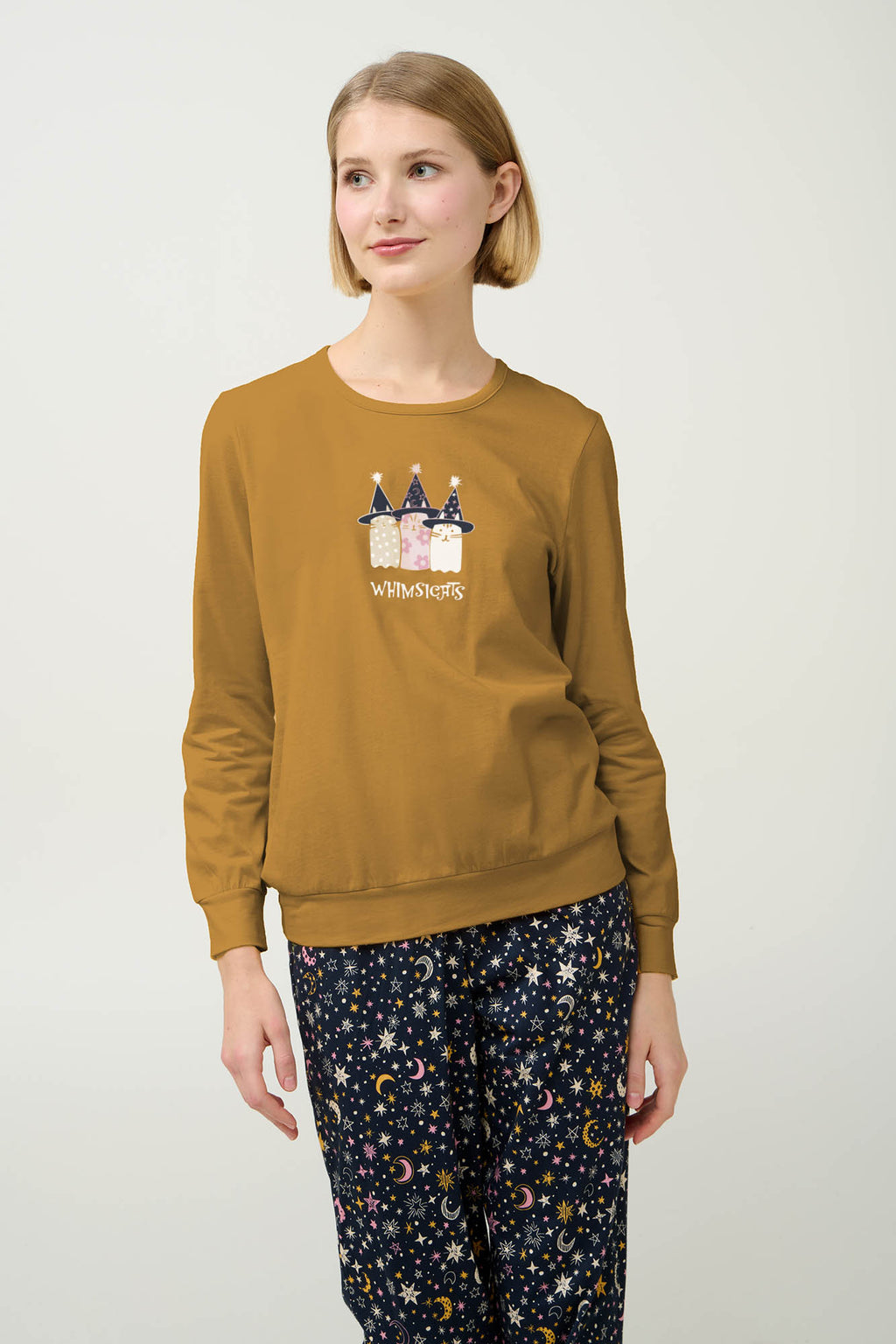 Vamp - Γυναικεία Βαμβακερή Πυτζάμα με Μανσέτες