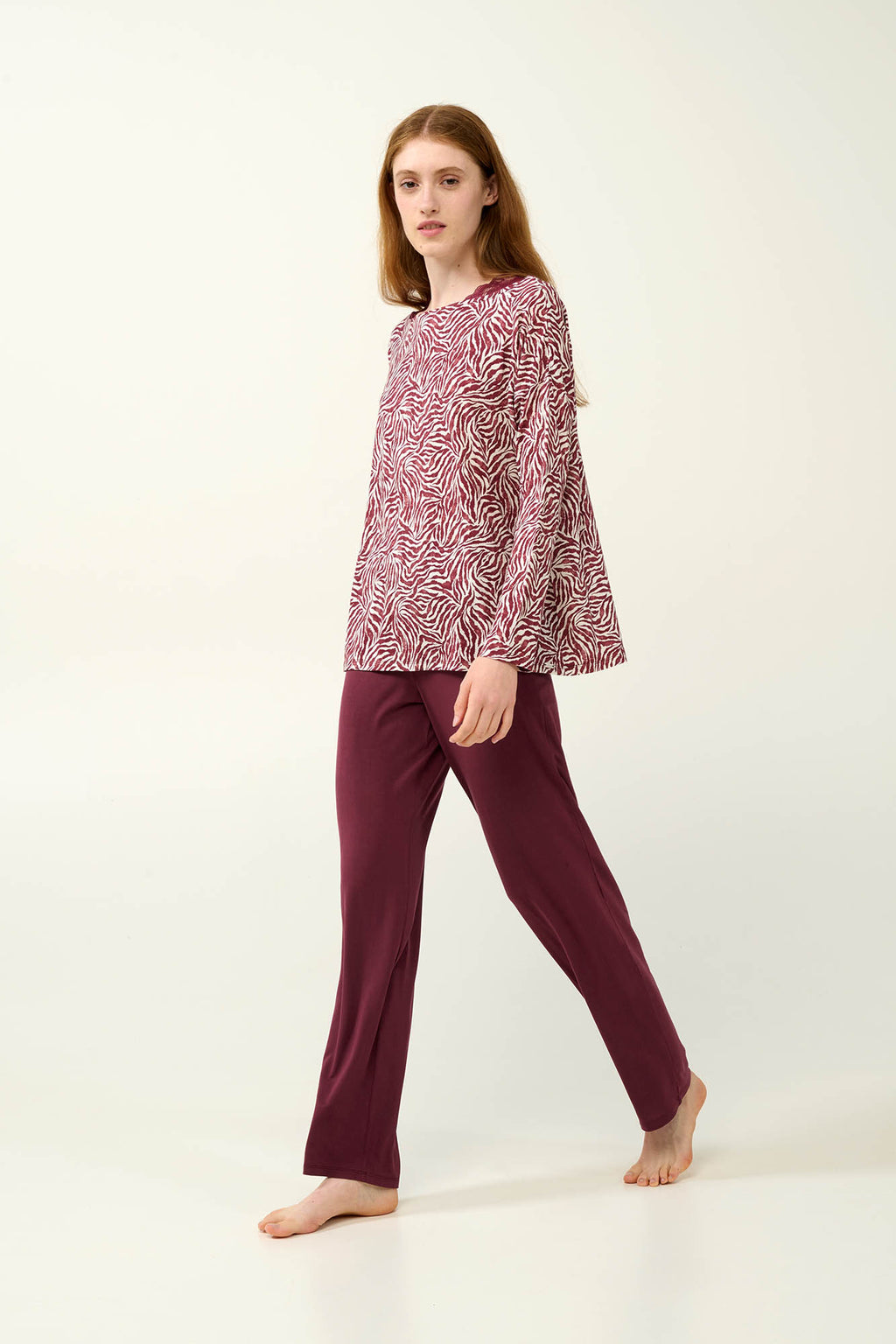 Vamp - Γυναικεία Πυτζάμα Micromodal  με Μοτίβο Ζέβρα