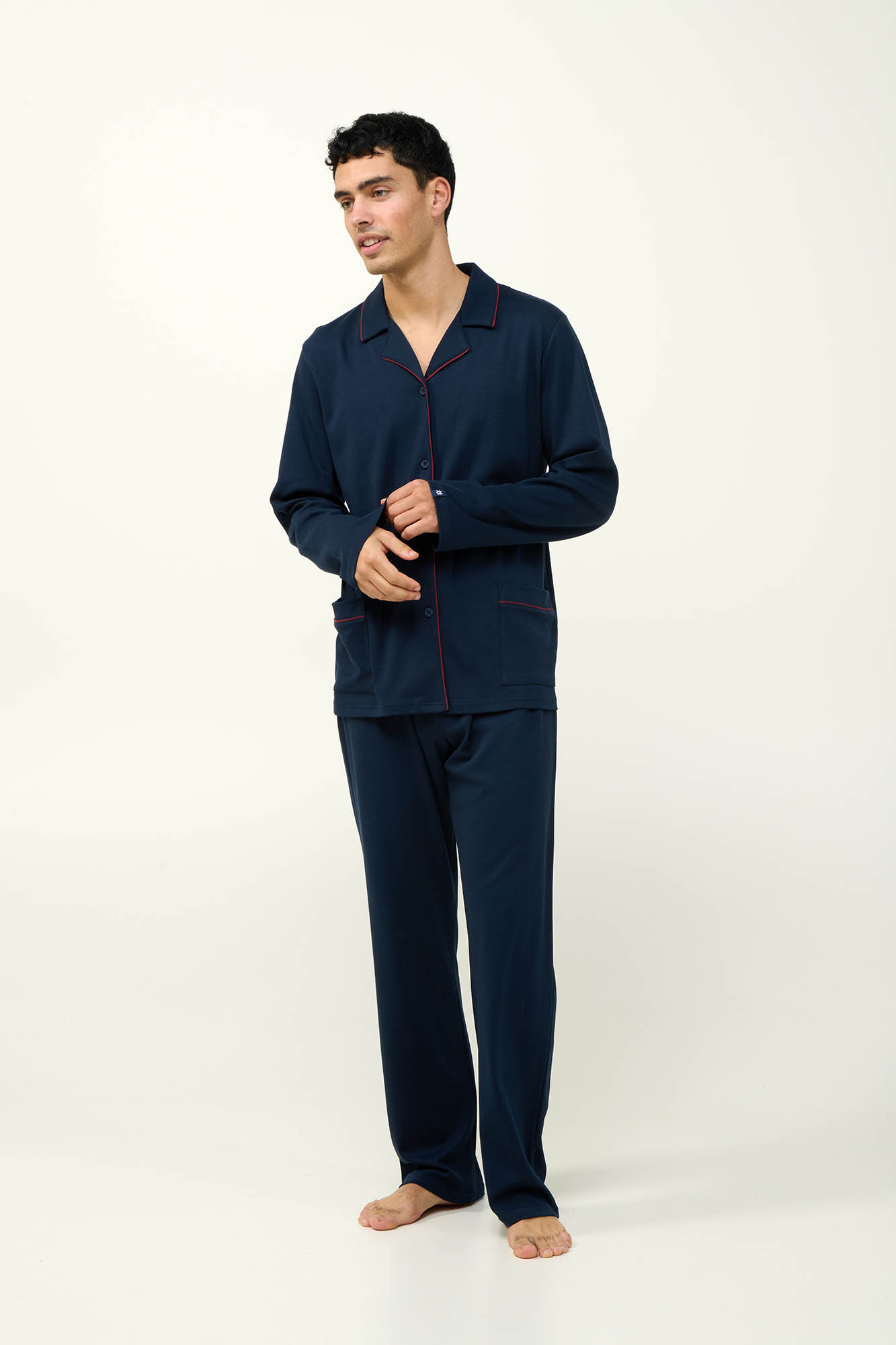 Vamp - Ανδρική Βαμβακερή Πυτζάμα με Κουμπιά